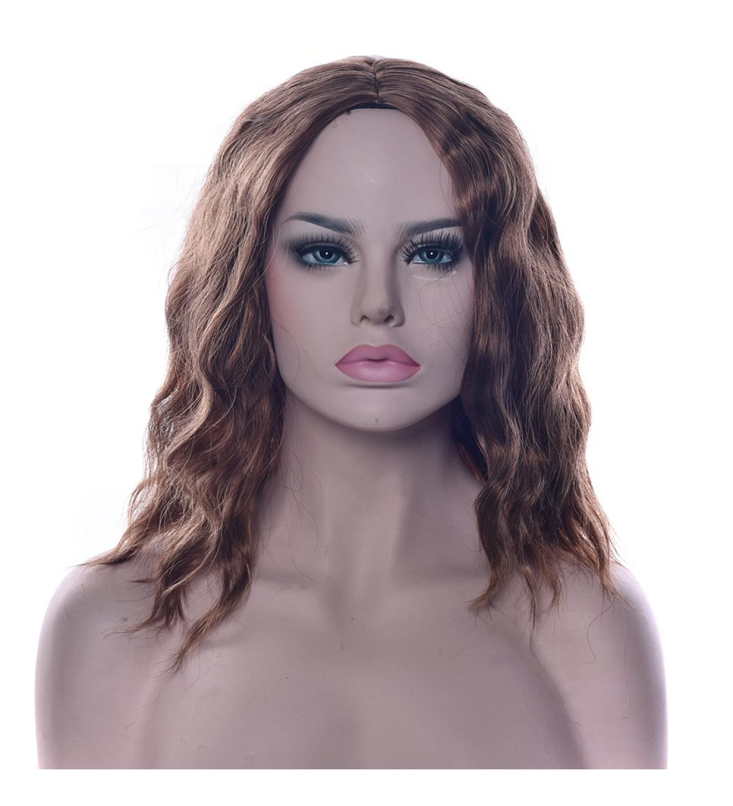 Short Curly Wave Wig for Women - Light Brown Bob Hair for Halloween Cosplay & Anime Costume - Buy Online on GoSupps.com