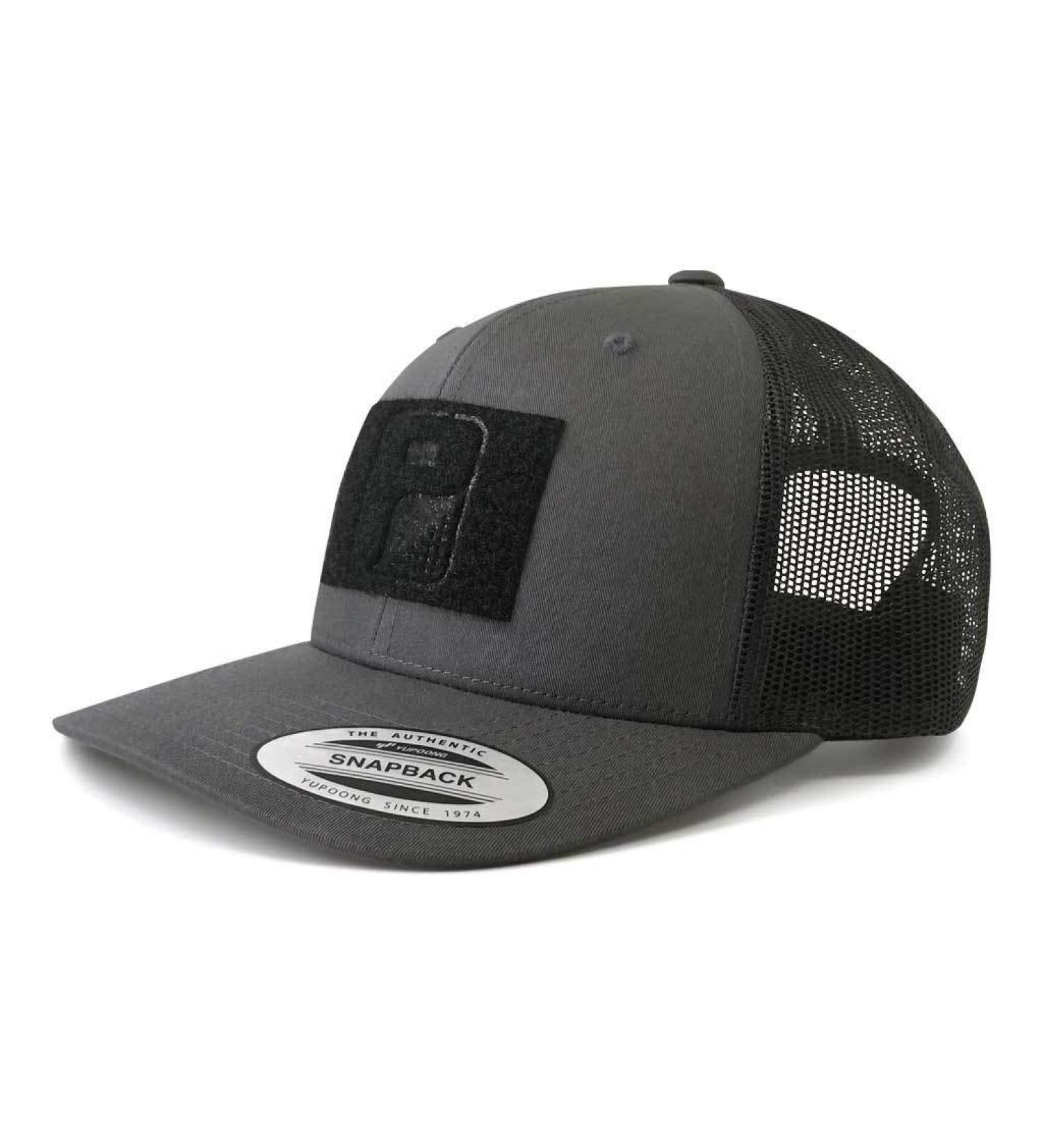 Pull Patch Tactical Hat | Snapback Trucker Cap with Hook & Loop | Charcoal/Black - Buy Online on GoSupps.com