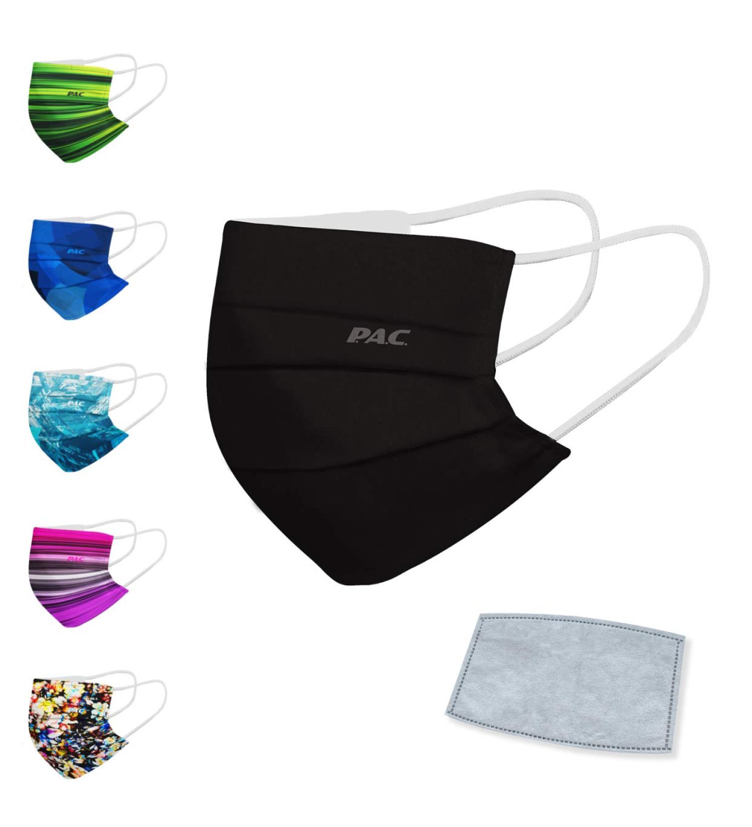 P.A.C. Premium Community Mask + 5-Pack Activated Carbon Filters | Washable & Reusable Black Nose & Oral Mask | Best Everyday Protection - Buy Online on GoSupps.com