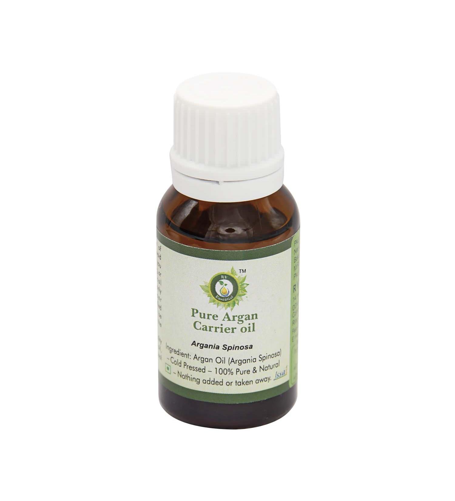 R V Essential Pure Argan Carrier Oil 15ml (0.507oz)- Argania Spinosa (100% Pure and Natural Cold Pressed) - Buy Online on GoSupps.com