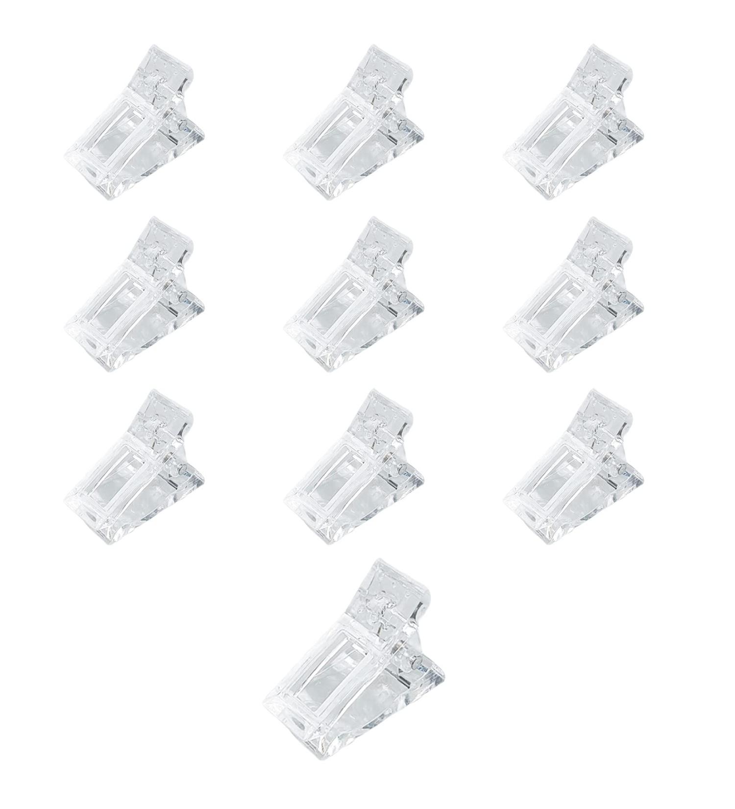 10 Pcs Plastic Nail Tips Clips for Quick Gel Nail Extensions - Transparent - Buy Online on GoSupps.com