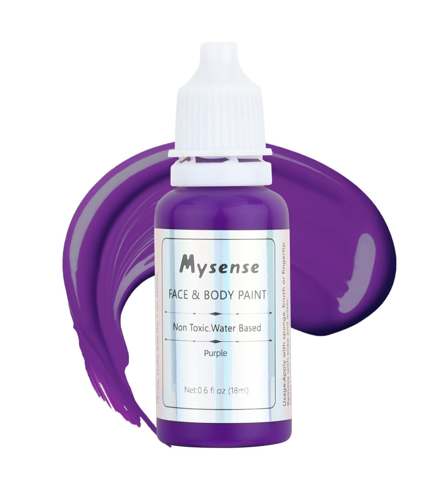 Mysense Purple Face & Body Paint - Non-Toxic, Washable, Halloween Makeup for Adults & Children - 0.6oz - Buy Online on GoSupps.com