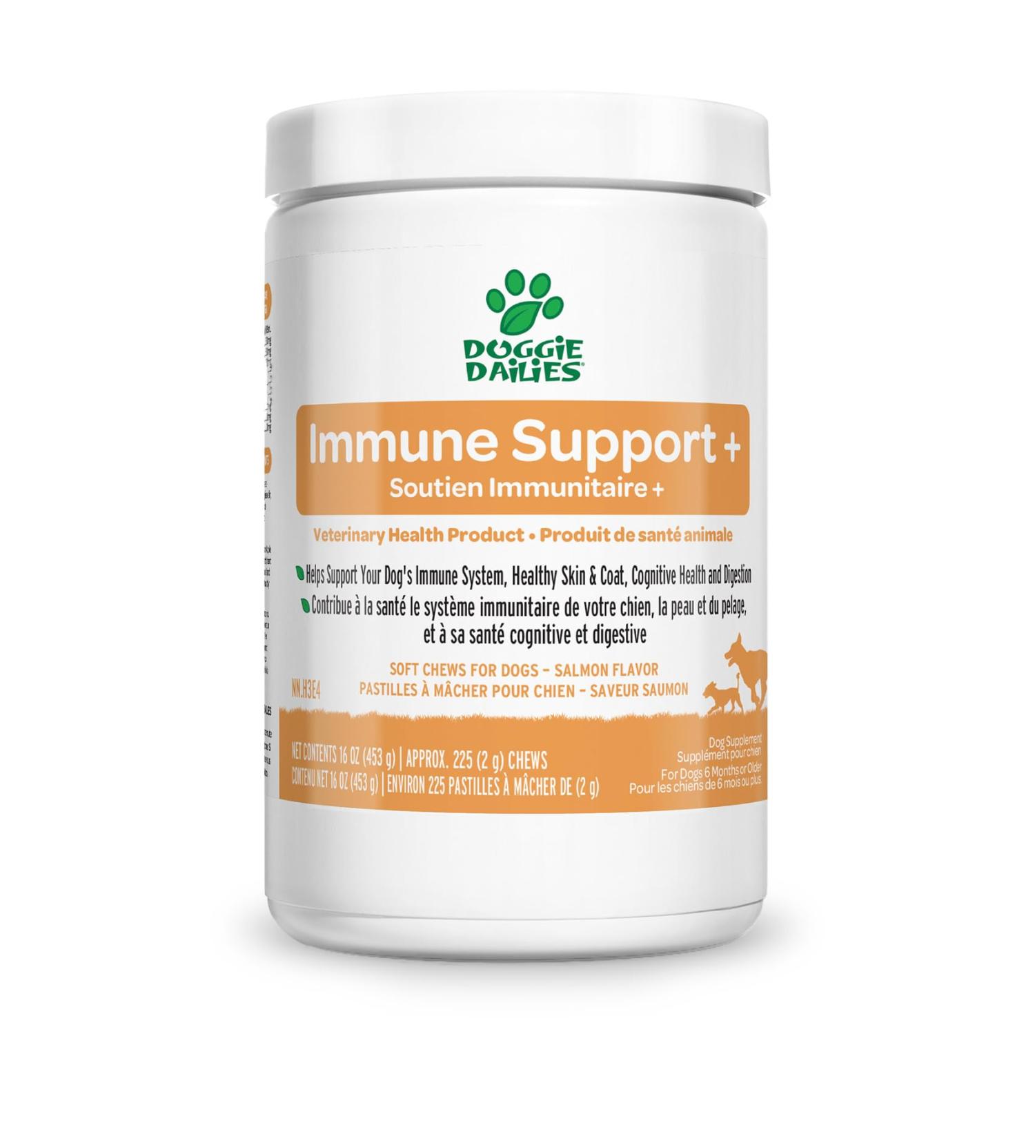 Doggie Dailies Omega 3 for Dogs - 225 Soft Chews - Salmon Oil for Dogs with Apple Cider Vinegar Bee Pollen Kelp Zinc & Biotin New Packaging - Buy Online on GoSupps.com