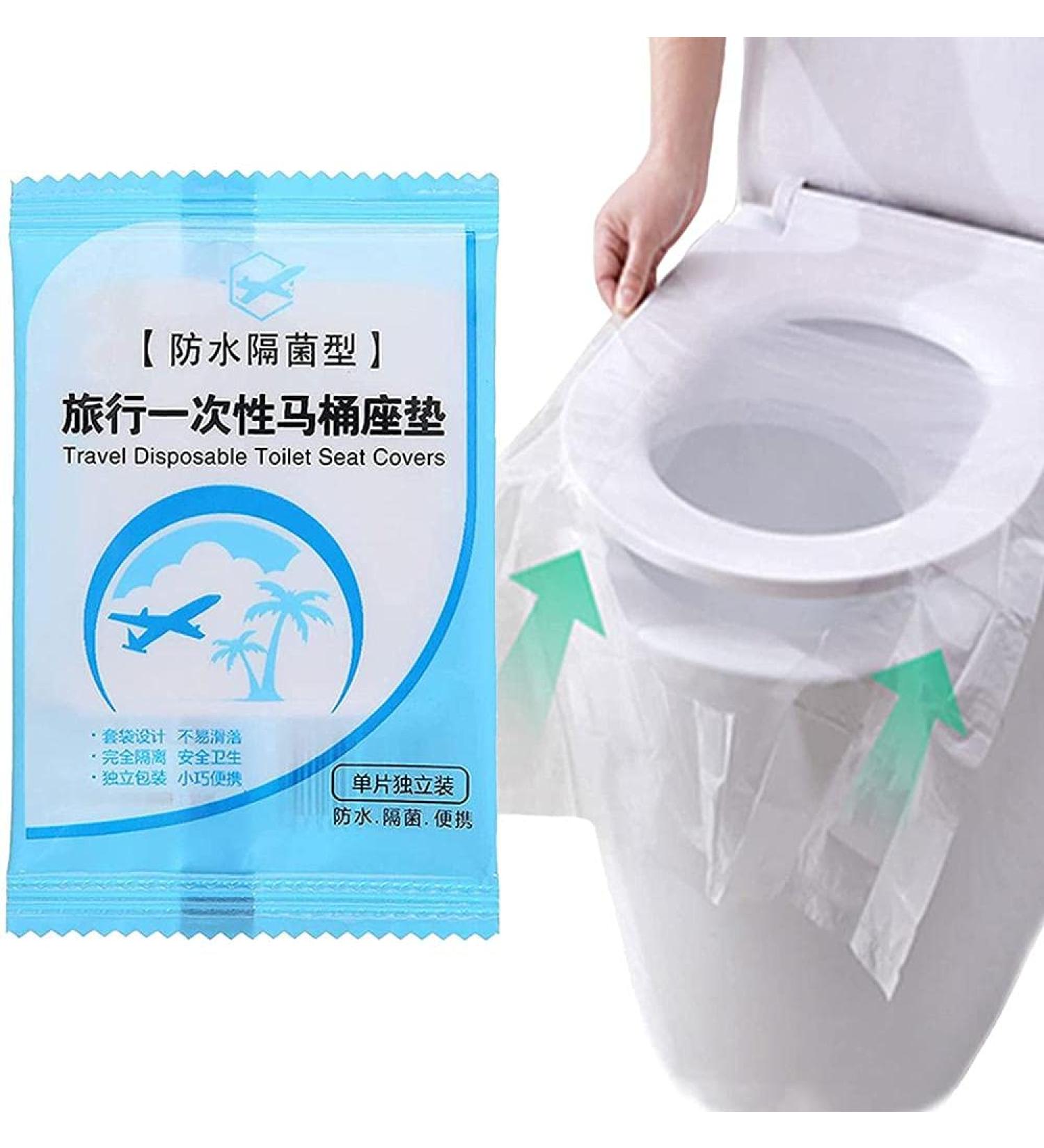 Biodegradable Disposable Plastic Toilet seat Cover Flushable Paper Travel Pack Individually Wrapped Perfect for Use During Travel-50PSC - Buy Online on GoSupps.com