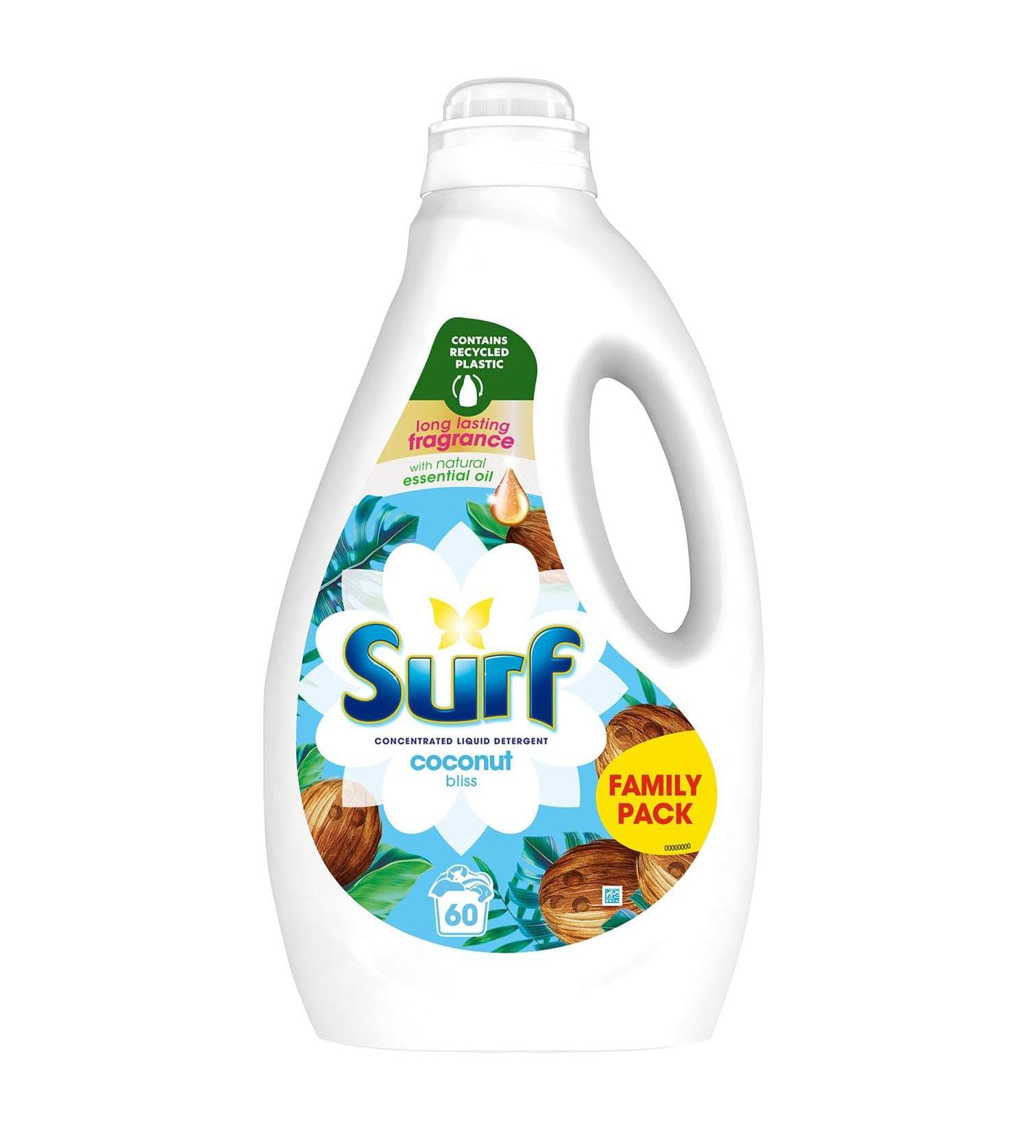 Surf Coconut Bliss Liquid Laundry Detergent 1.62 L - 60 Washes | 1620 ml (Pack of 1) - Buy Online on GoSupps.com