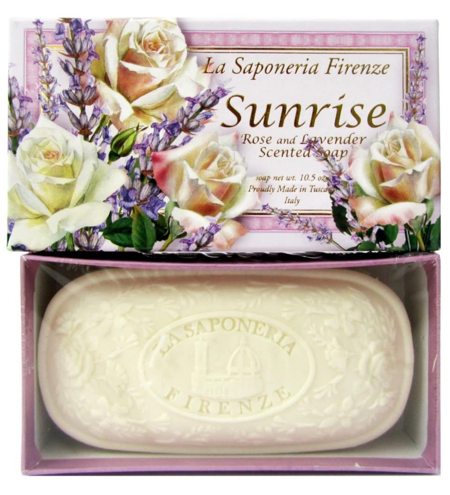 Buy Sunrise Rose & Lavender Scented Soap | Luxury Handmade Soap Bar 10.5 oz | Saponificio Artigianale Fiorentino - Buy Online on GoSupps.com