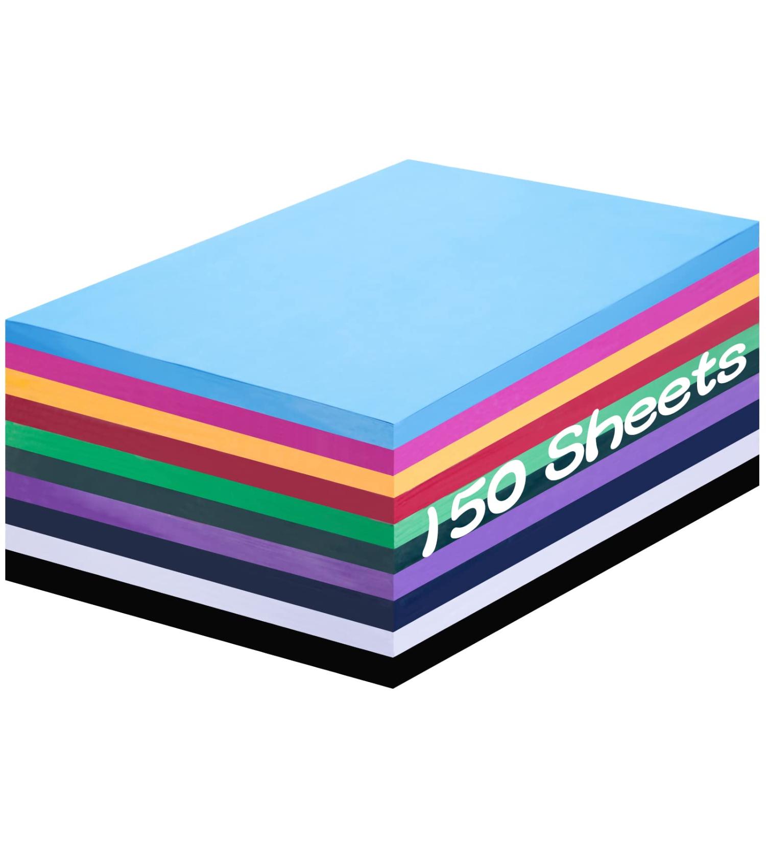 Shindel 150Sheets Heavyweight Construction Paper  10 Colors Premium Cardstock for School Supplies - Buy Online on GoSupps.com