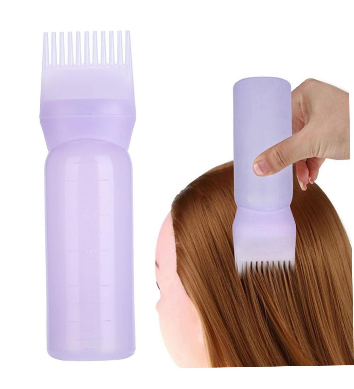 Hair Dye Bottle 160ML Shampoo Bottle Hair Comb Applicator Bottle Brush Bottle for Hair Dyeing Tool Purple Colouring Tools Accessories - Buy Online on GoSupps.com