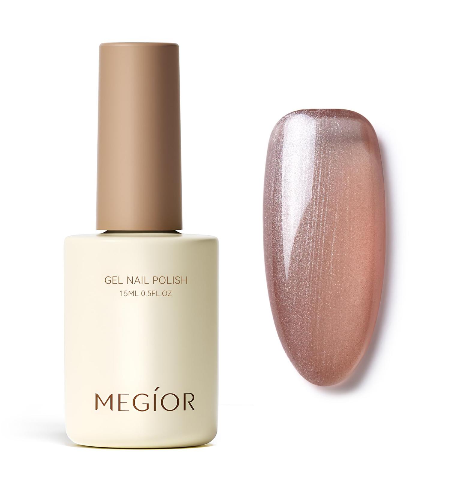 MEGIOR Pearl Jelly Brown Gel Nail Polish 15ML Shimmer Gel Polish 1PC White Glitter Nail Polish Gel Soak Off UV Gel Polish Translucent Color Neutral Gel Polish for Nail Art Manicure DIY at Home - Buy Online on GoSupps.com