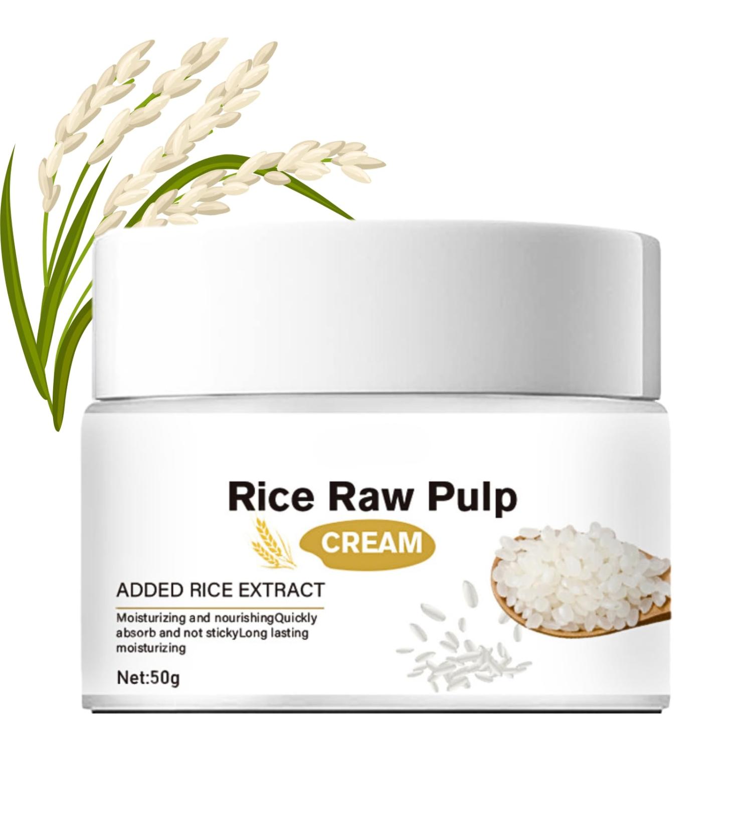 Rice Raw Pulp Face Cream Anti Aging Face Cream Face Moisturiser Brightening Face Cream Skin Tightening Cream for Face Anti Wrinkle High Firming & Deep Nourishing Smooth Elasticity - Buy Online on GoSupps.com