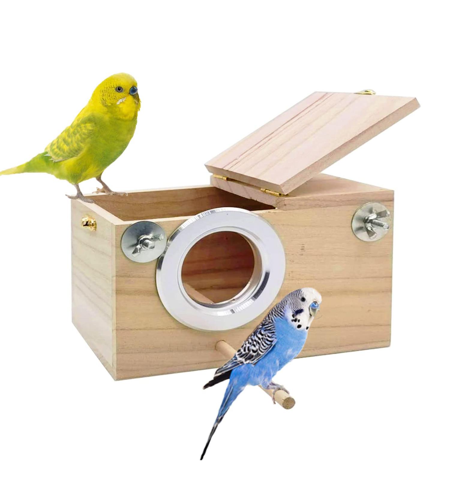 Parakeet Nest Box for Breeding | Budgie, Cockatiel, Lovebird & Parrot Mating House | Perfect for Large & Medium-Sized Birds - S Size (7.87 x 4.72 x 4.72 inch) - Buy Online on GoSupps.com
