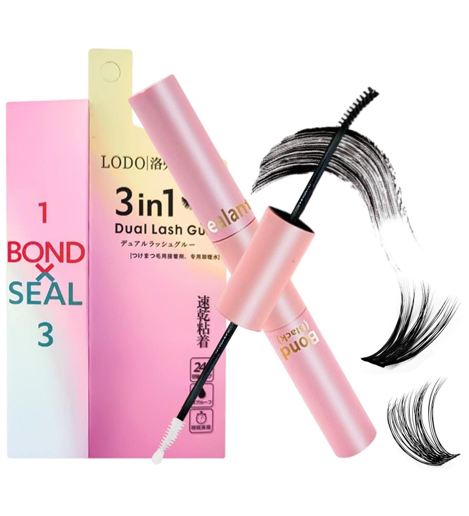 Cluster Lash Glue | Seal Lash Glue Long Lasting Individual Lash Mascara Glue Dual-Ended Eye Lash Glue Mascara Cluster Eyelash for Women Girls - Buy Online on GoSupps.com