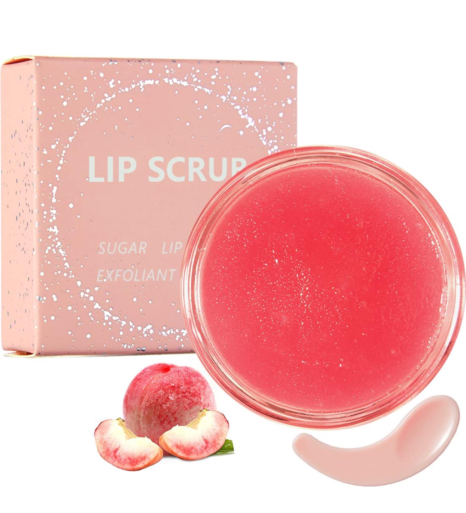 Peach Lip Scrub: Exfoliator & Moisturizer - Vegan & Cruelty-Free Lip Sugar Scrub by Samnyte - Buy Online on GoSupps.com