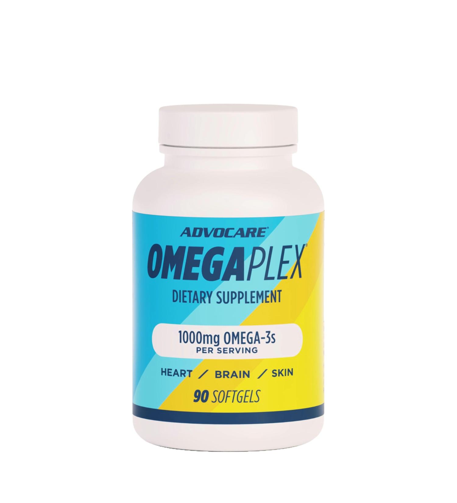 AdvoCare Omegaplex Dietary Supplement - Omega 3 Supplement with DHA & EPA - Essential Fatty Acid to Support Immune Metabolism & Heart Health* - Aids Healthy Skin Nails & Hair - 90 Softgels - Buy Online on GoSupps.com