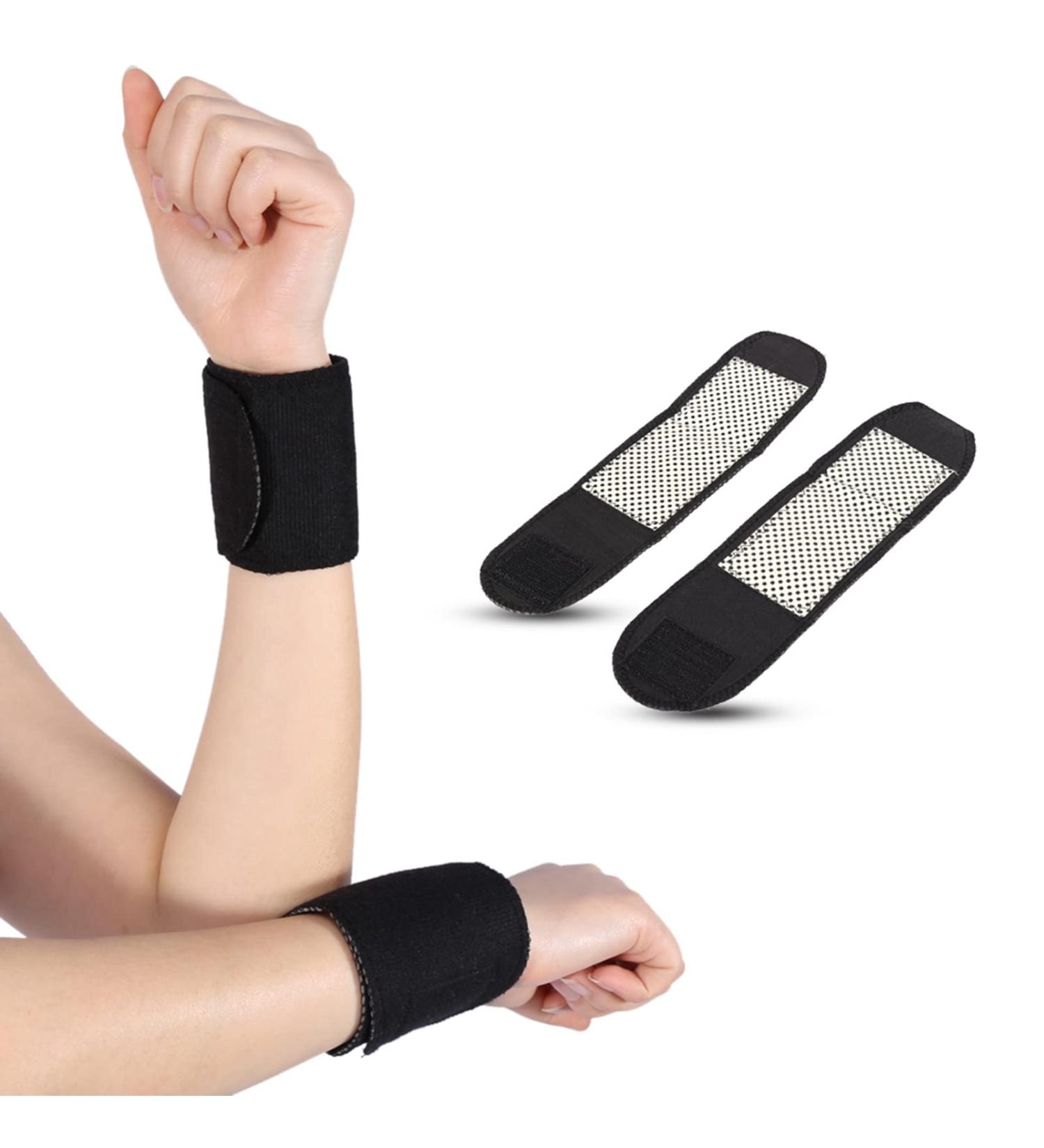 Self Heating Wrist Brace 1 Pair Tourmaline Magnetic Massage Therapys Self Heating Wrist Brace Support Protector for Muscular Soreness and Wrist Ache
