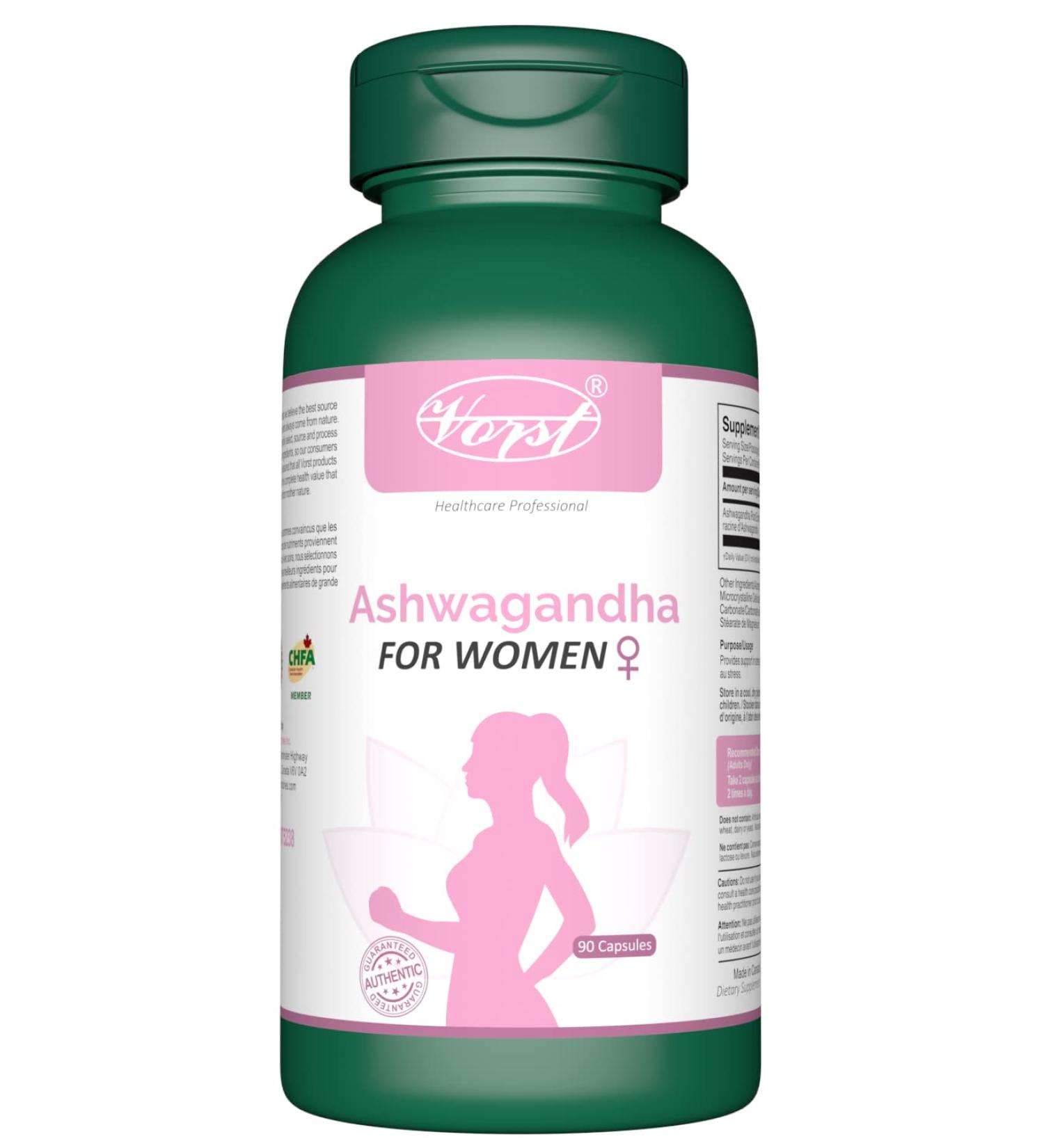 VORST Ashwagandha Supplement for Women 90 Capsules | Powder Pills | 1 Bottle 90 count (Pack of 1) - Buy Online on GoSupps.com