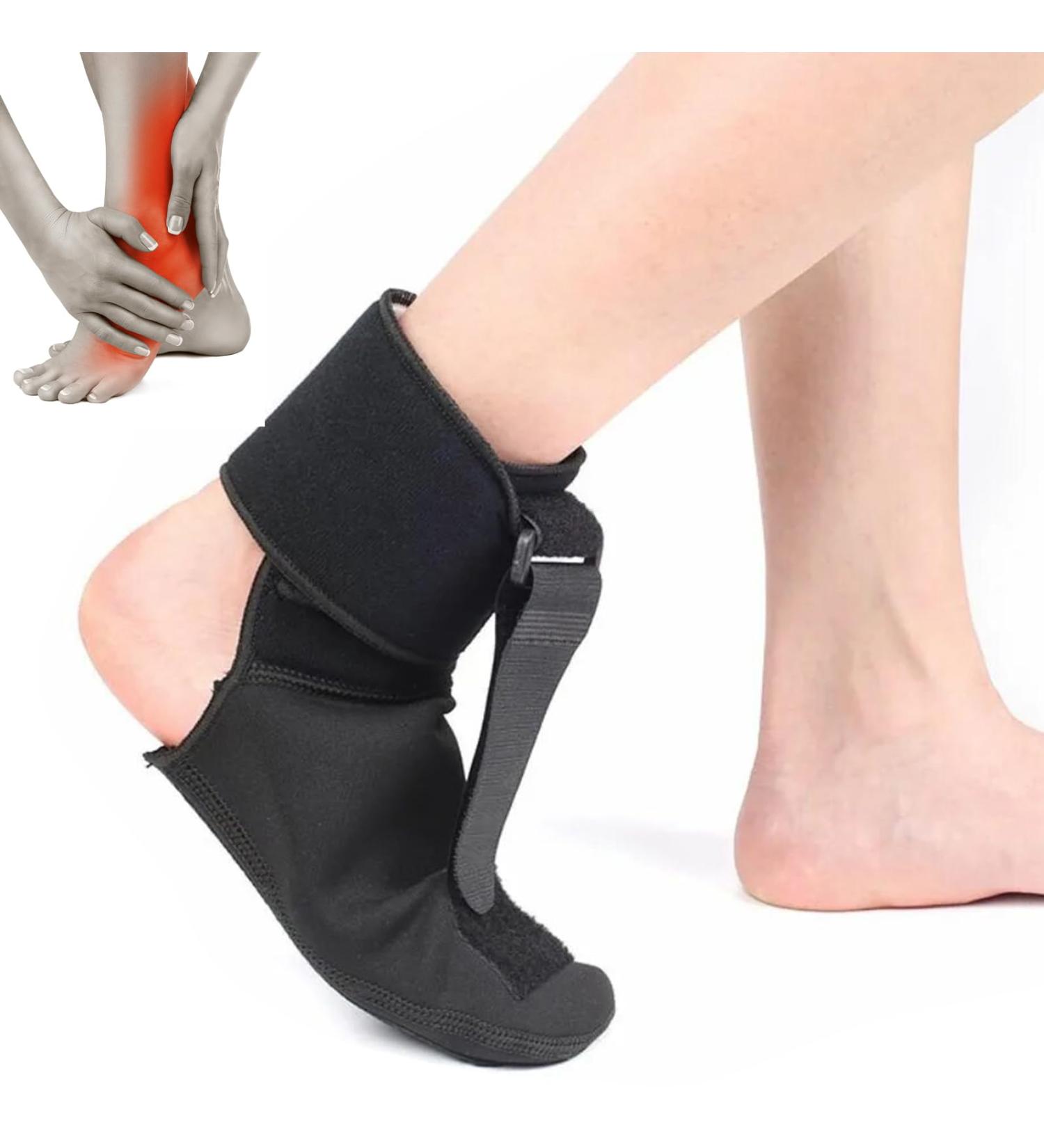 Plantar Fasciitis Night Splint Sock - Foot Pain Relief for Achilles Tendonitis & Flat Arches - Medium Black | International Shipping - Buy Online on GoSupps.com