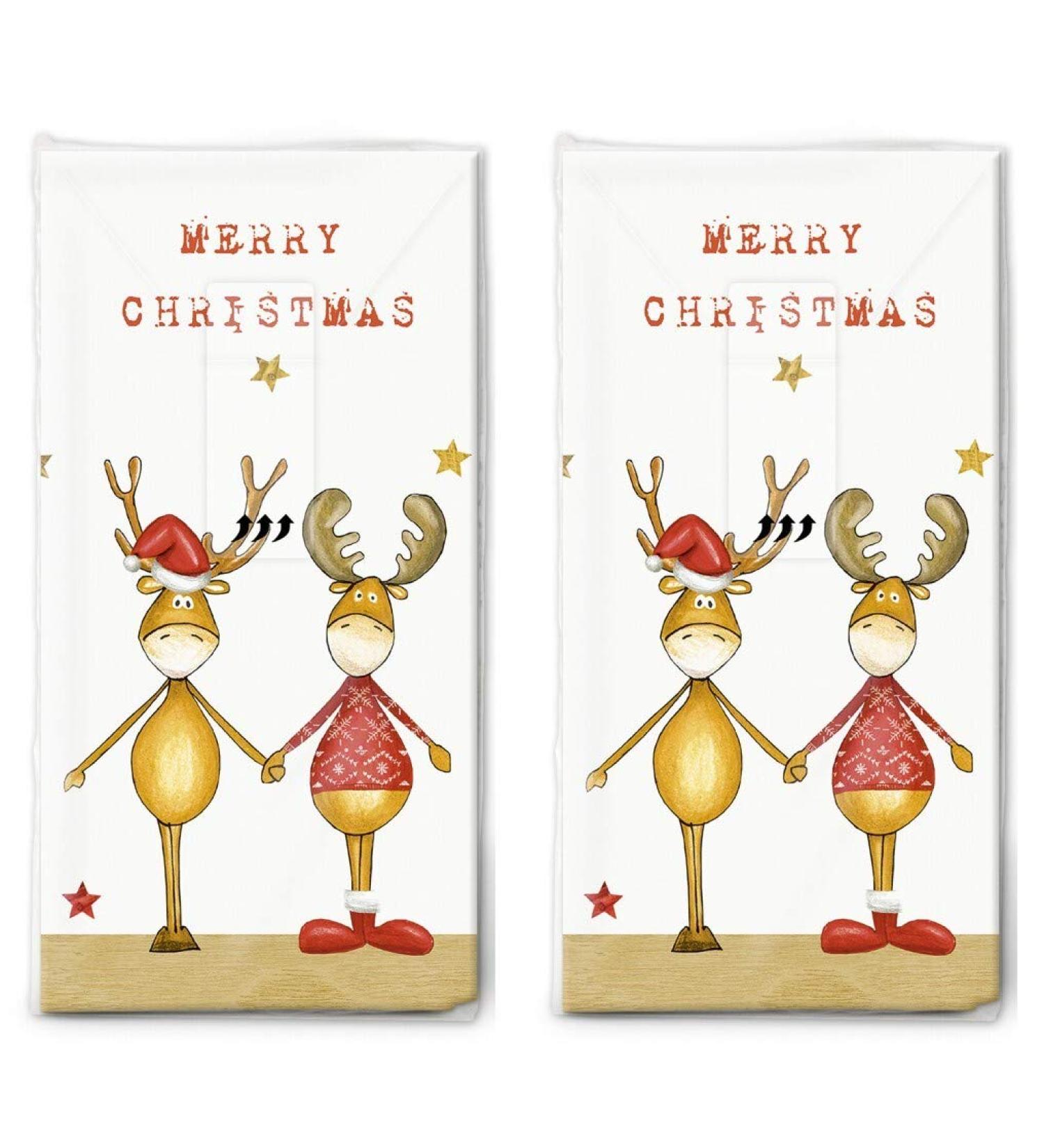 20 handkerchiefs (2x 10) Two Christmas friends as a gift for Christmas