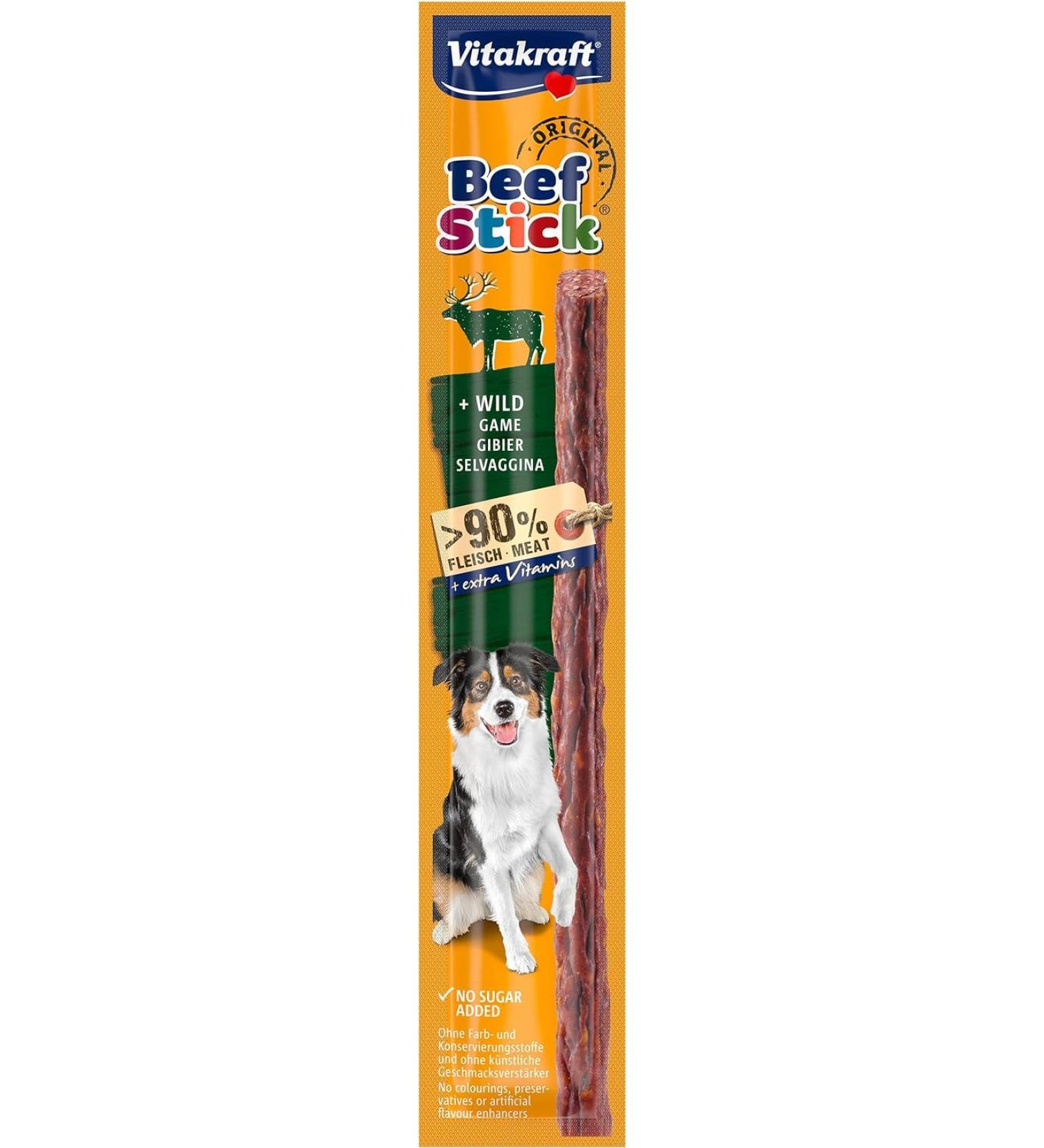 Vita Power Beef Stick Wild | High Meat Content Dog Snack | No Added Sugar (12g Pack) - Buy Online on GoSupps.com