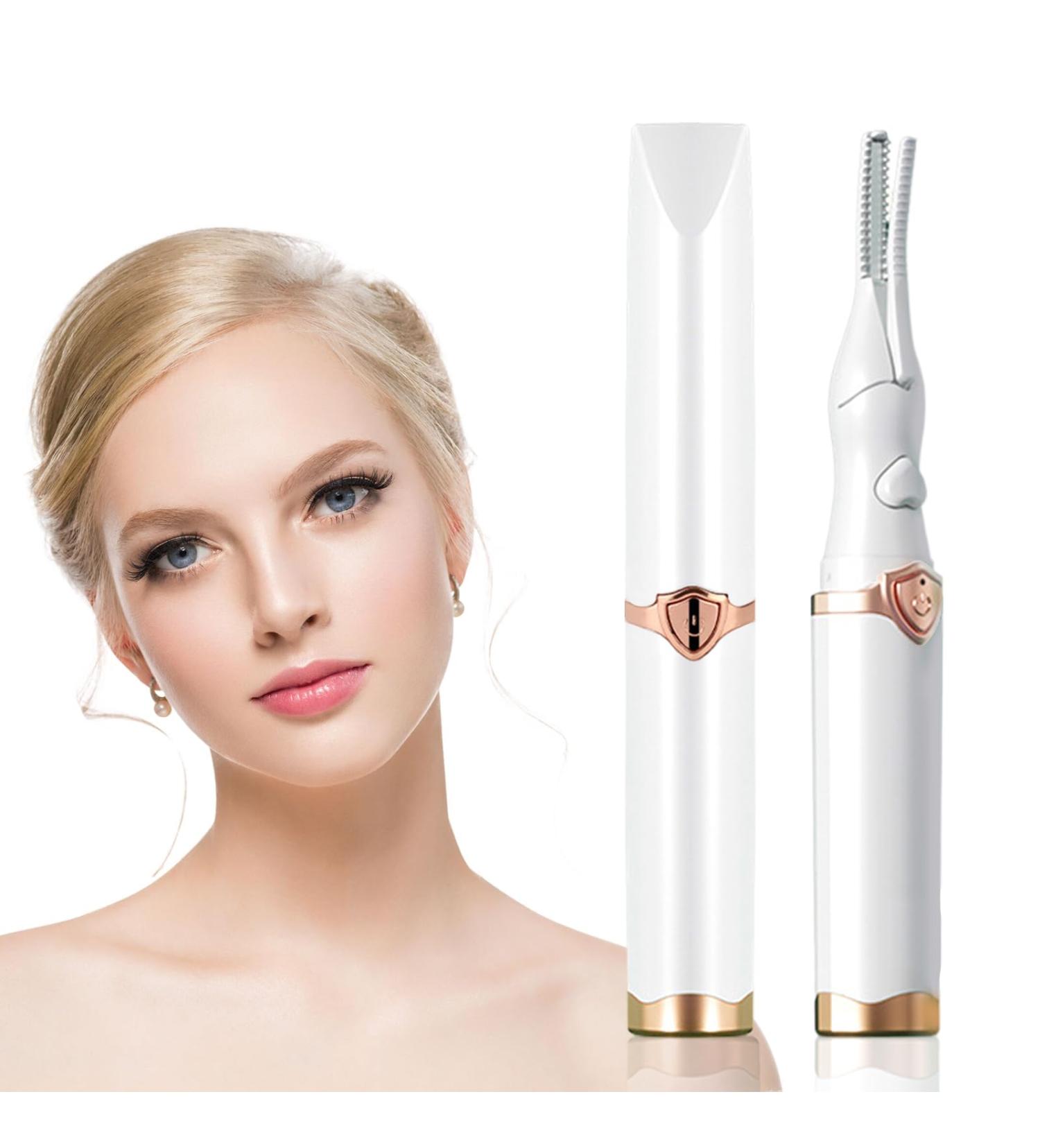 Electric Heated Eyelash Curler Portable Heated Lash Curler - 24 Hours Long Lasting Electric Eyelash Curler Intelligent Power 0ff for Eye Beauty Makeup - White - Buy Online on GoSupps.com