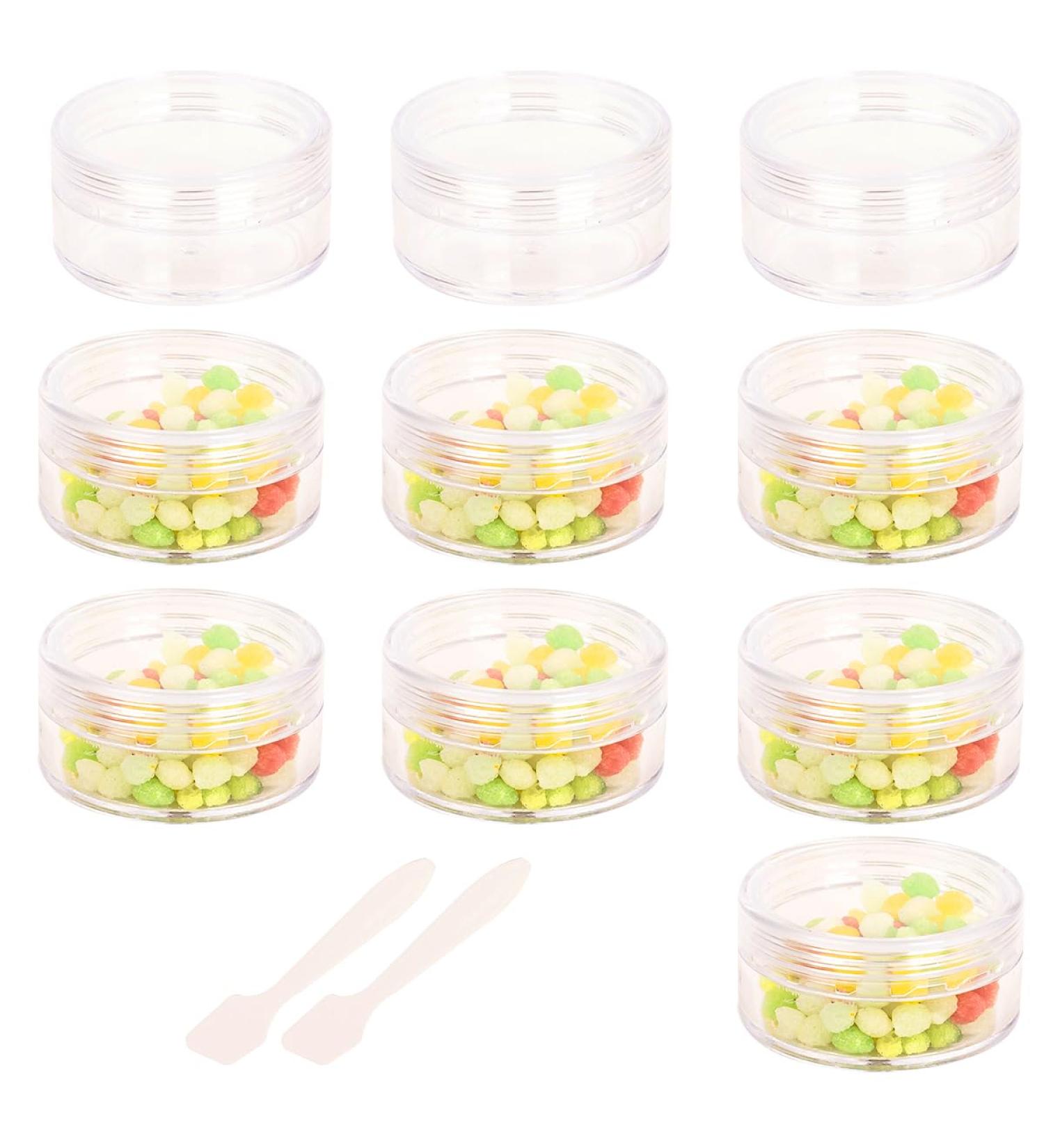 10 Pieces 10ml Transparent Jars with Lids - Perfect for Lip Balm & Cream | Buy Empty Jars Online - Buy Online on GoSupps.com