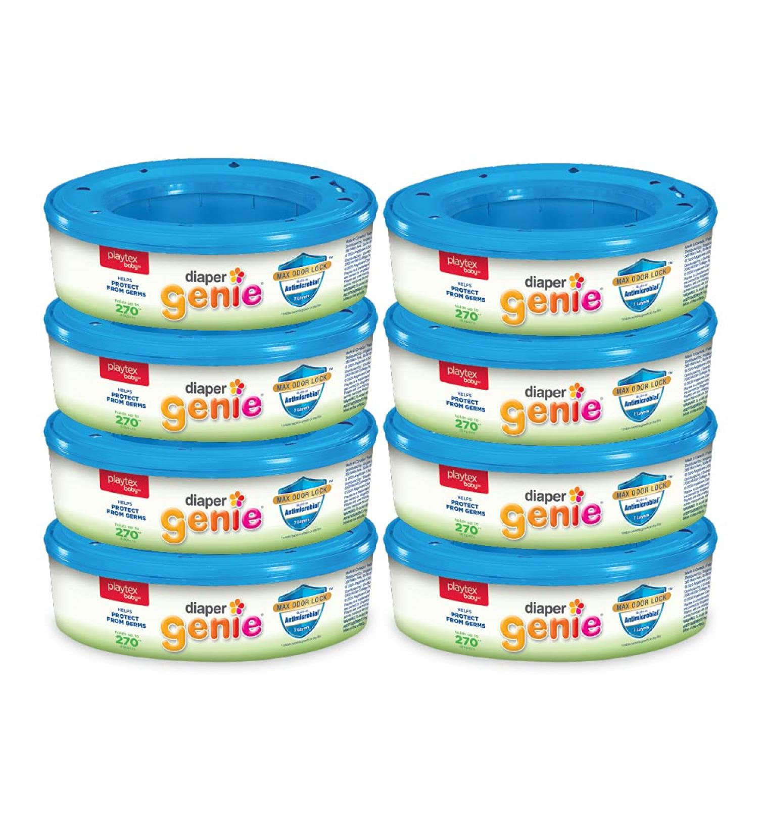 Diaper Genie Refill Bags Fresh Scent 270 Count (8-Pack) | Max Odor Lock | 1-Year Supply | Compatible with All Diaper Genie Pails - Buy Online on GoSupps.com