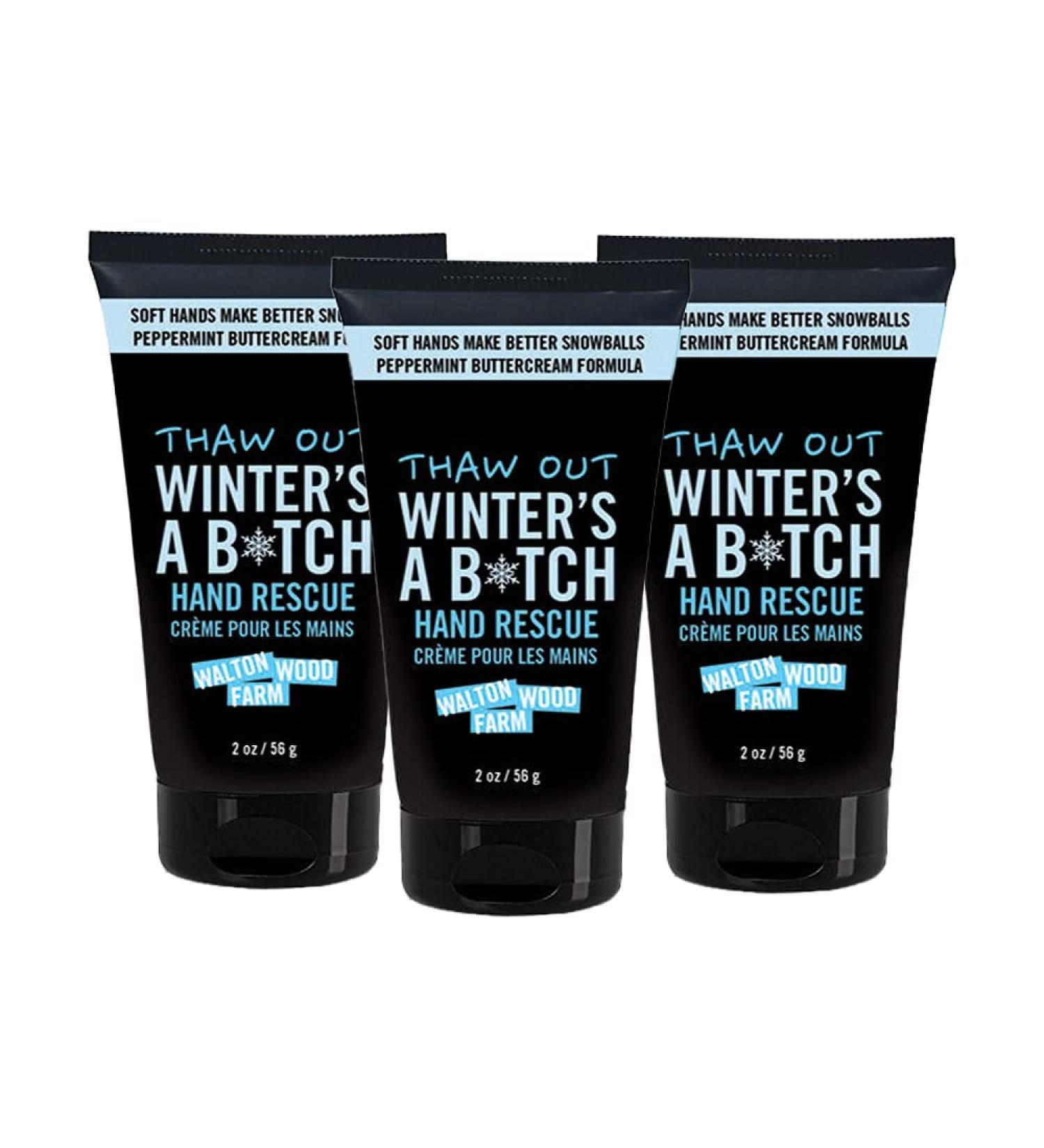 Walton Wood Farm Hand Rescue Tube 3 Pack Winter's a Btch Scent Vegan-Friendly and Paraben-Free 2 oz 2 Ounce (Pack of 3) Winter's a B*tch