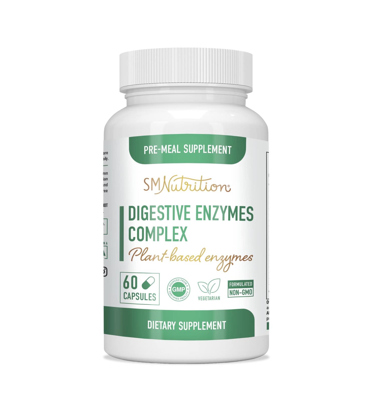 Digestive Enzymes Supplement for Gas & Bloating Relief | Supports Nutrient Absorption | Vegetarian | 60 Capsules - Buy Online on GoSupps.com
