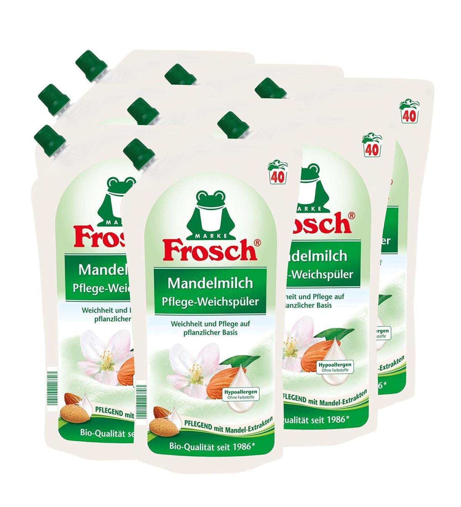 8x Frosch almond milk fabric softener 1 litre - nourishing with almond milk