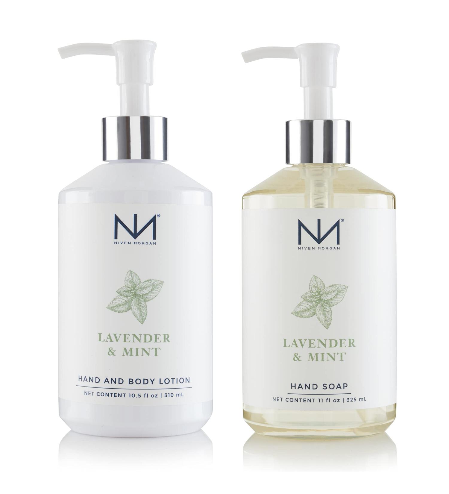 Niven Morgan Lavender & Mint Hand Soap and Lotion Set