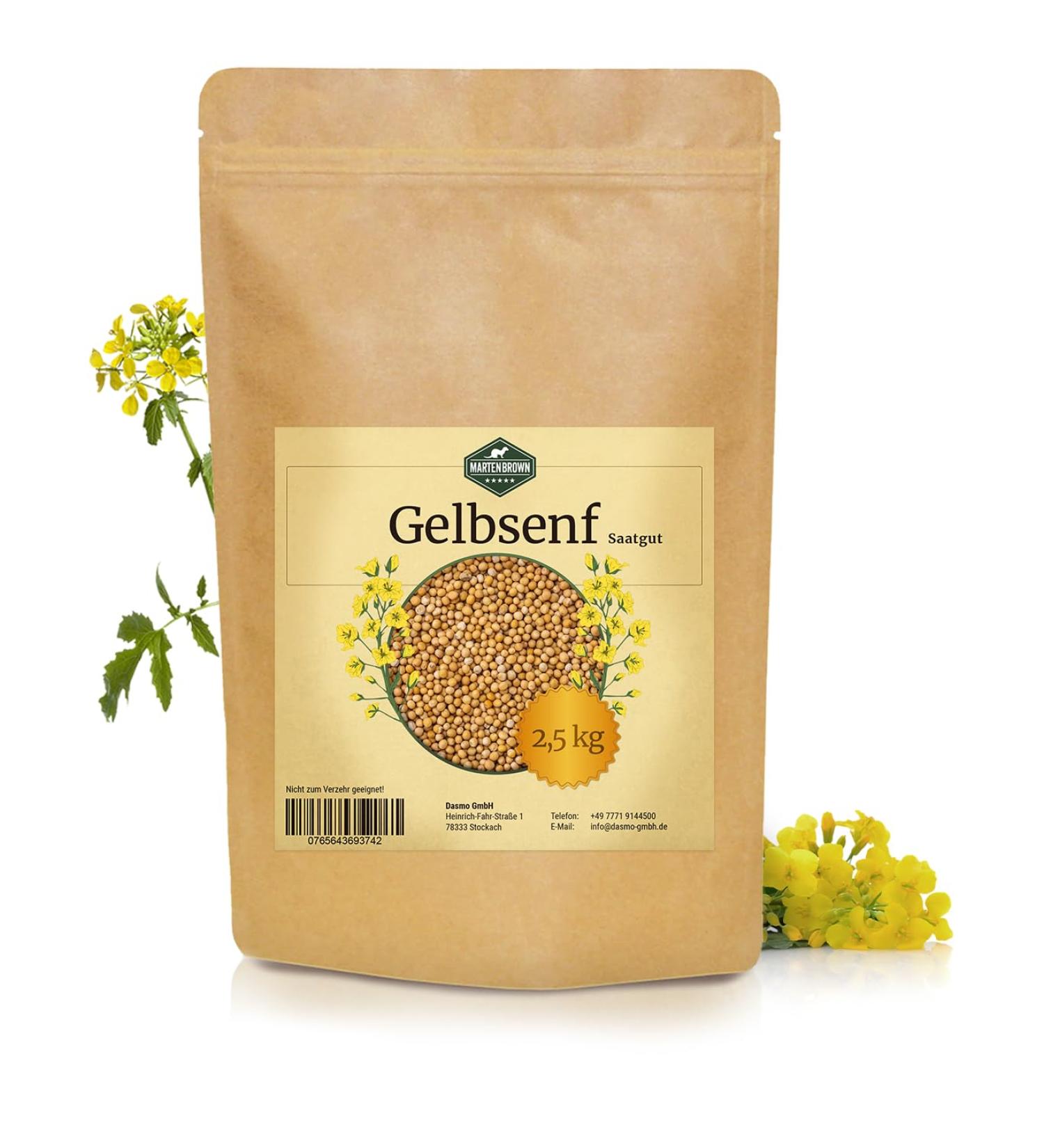 Martenbrown yellow mustard 2.5kg whole grains | Yellow mustard seed for green manure | whole white mustard - Buy Online on GoSupps.com