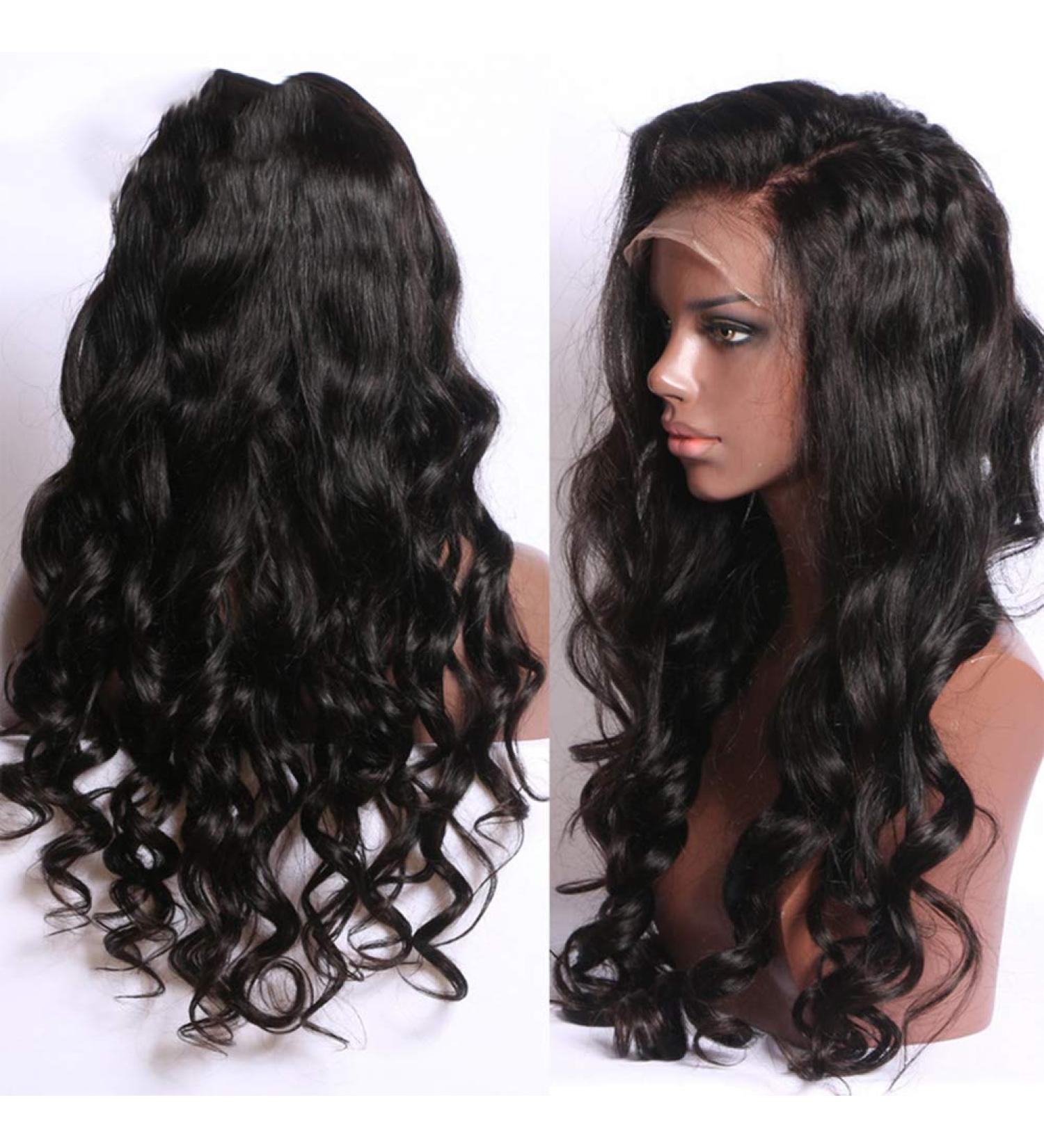 24 Inch Black Lace Front Wigs for Women | Synthetic Heat-Resistant Adjustable Natural Look - Perfect for Carnival Parties - Buy Online on GoSupps.com