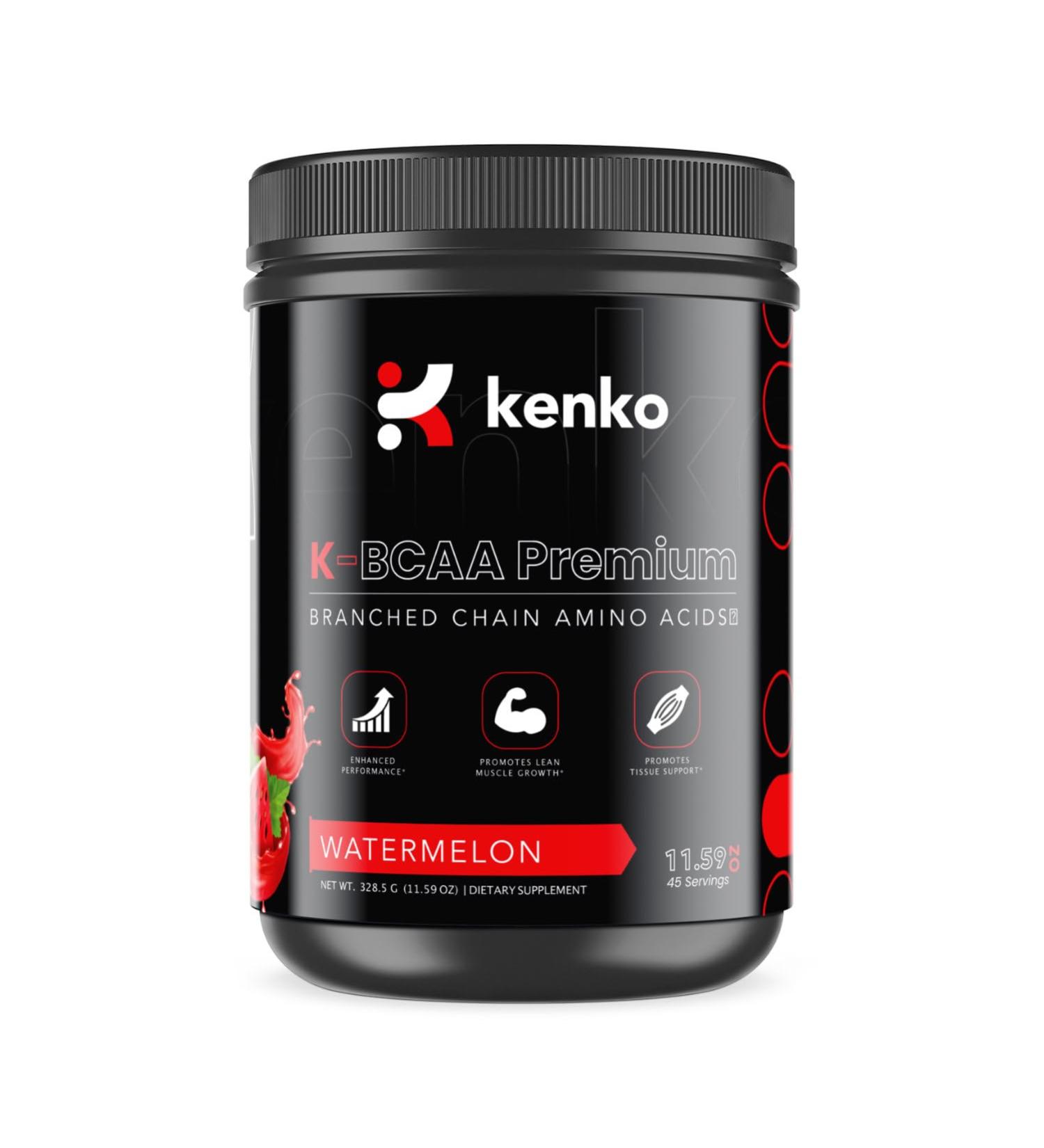 Kenko Essentials K-BCAA Premium | Branched-Chain Amino Acids (Watermelon) - Enhance Performance & Recovery - International Shipping Available - Buy Online on GoSupps.com