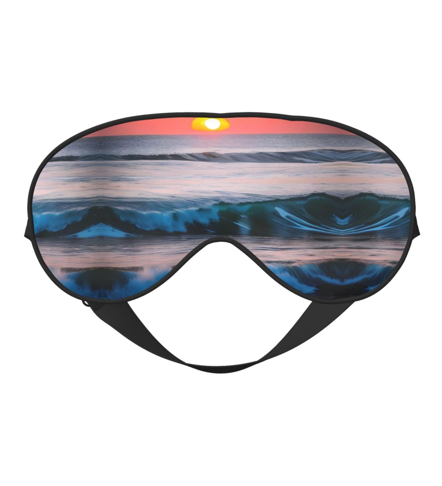 Sunset & Sunrise Ocean Waves Eye Mask | Soft Light-Blocking Unisex Sleep Mask - International Shipping - Buy Online on GoSupps.com
