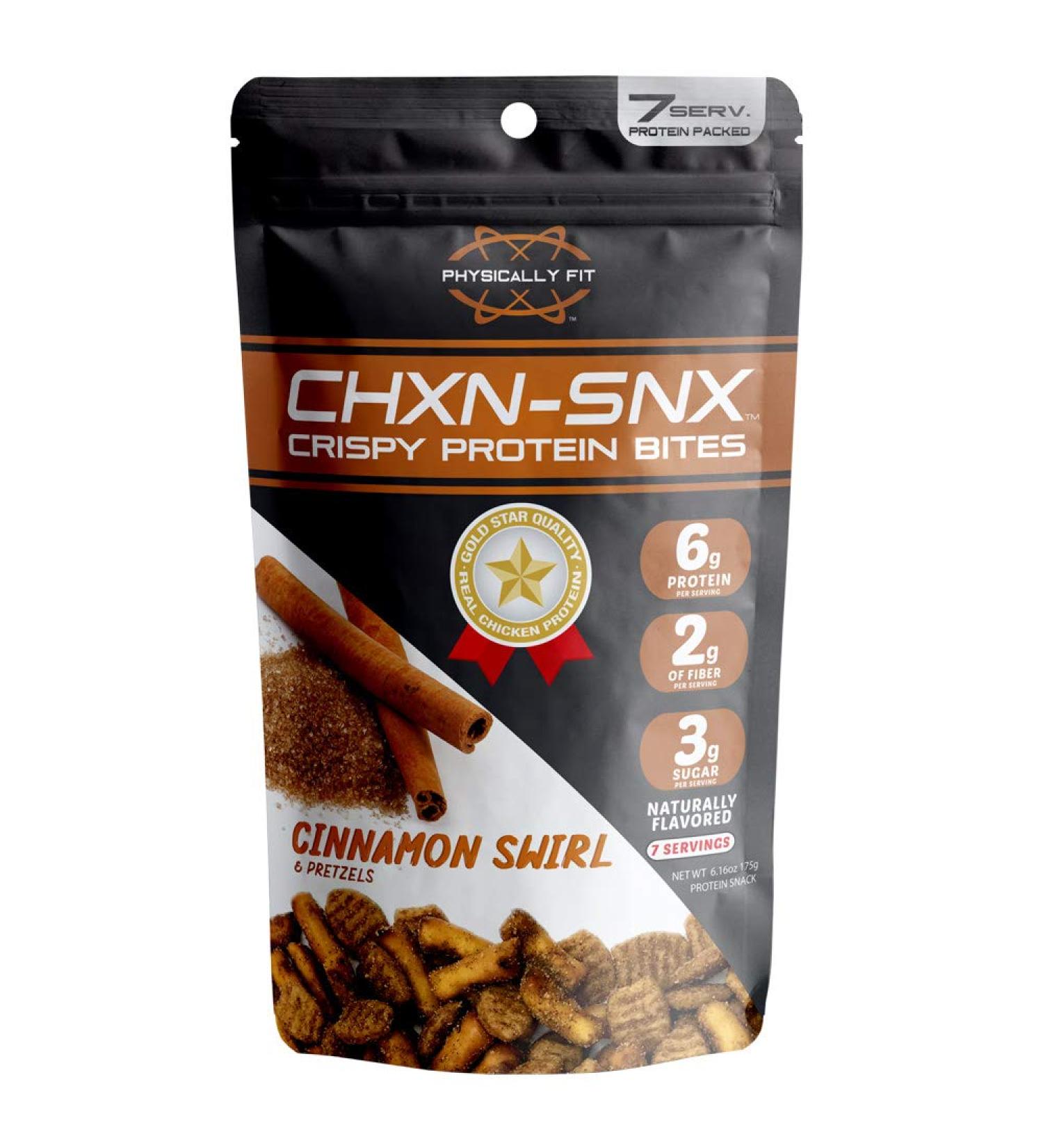 Barn Dad Nutrition CHXNSNX Cinnamon Swirl Protein Bites with Pretzel Pieces - 42g Protein - 7 Servings - 6.16 oz Bag - Buy Online on GoSupps.com