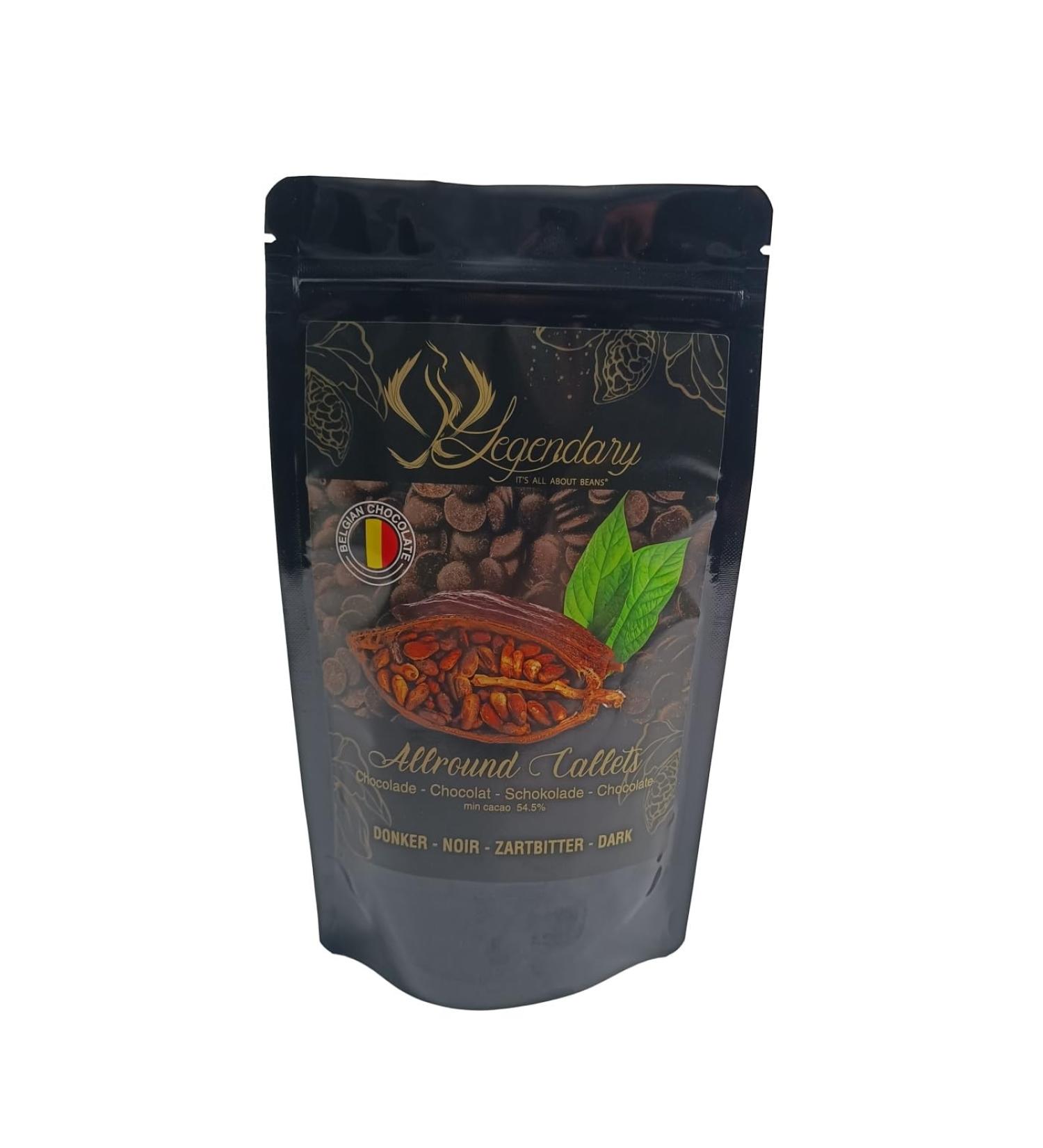 Legendary - it's all about beans married with Callebaut CALLETS NOIR 250 gr - Original pastilles Belgian chocolate drops for fondue fountains couverture. drinking cocoa and more Dark - Buy Online on GoSupps.com