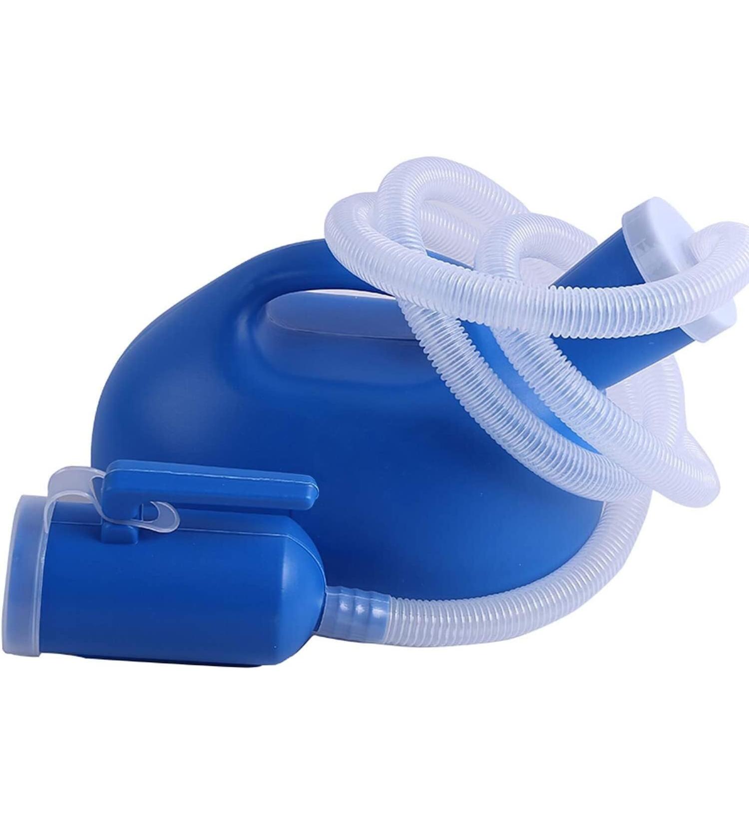 Male Urinal 2000ML Men's Male Bed Urinal Potty Pee Bottle Collector with 1.6M Tube Blue - Buy Online on GoSupps.com