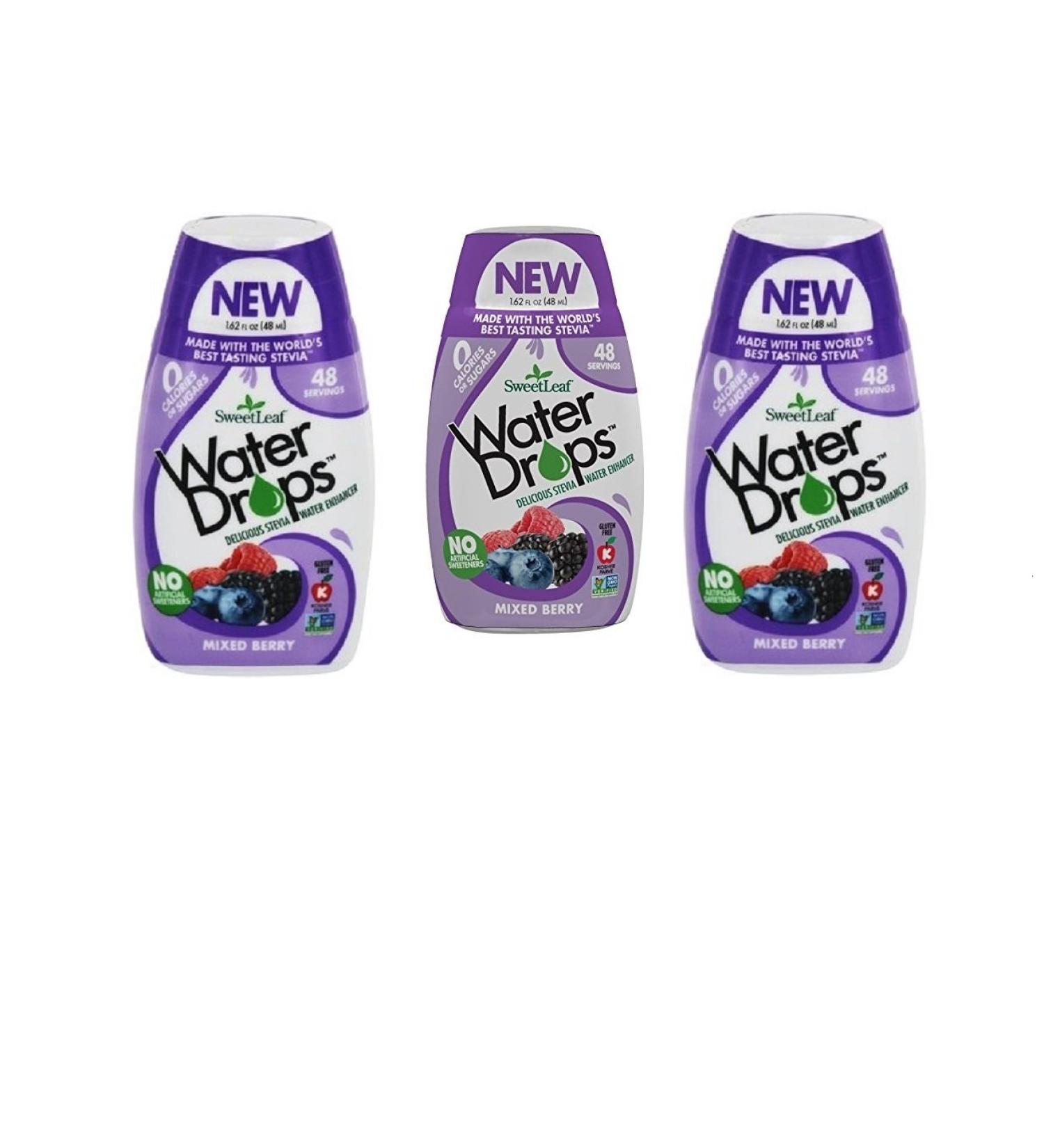 Sweetleaf Water Drops (Mixed Berry), 1.62 Fl Oz (Pack of 3)