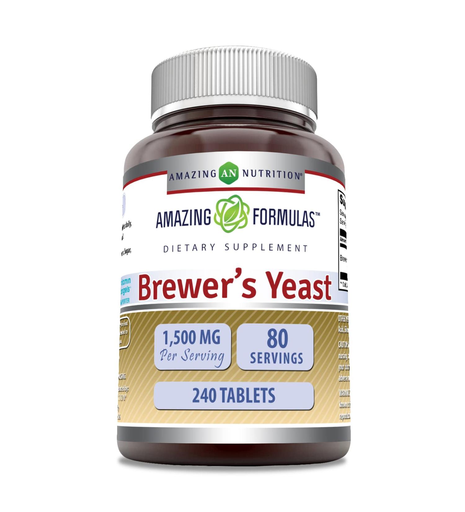 Amazing Formulas Brewers Yeast 1500mg | 240 Tablets Supplement | Non-GMO & Gluten Free | Made in USA - Buy Online on GoSupps.com