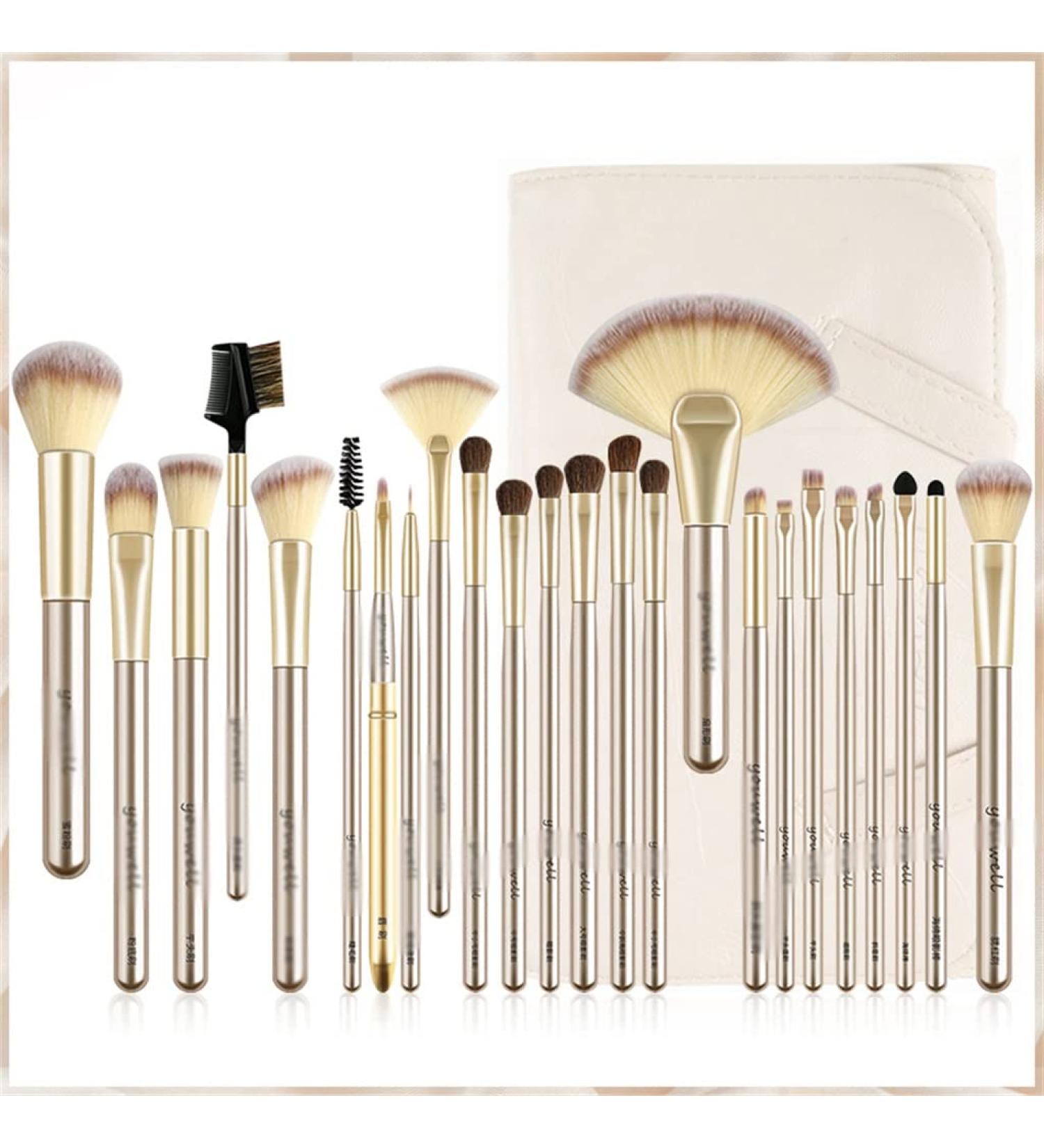 24-Piece Makeup Brush Set - Premium Animal Hair Eye Shadow Brushes for Flawless Application - International Shipping Available - Buy Online on GoSupps.com