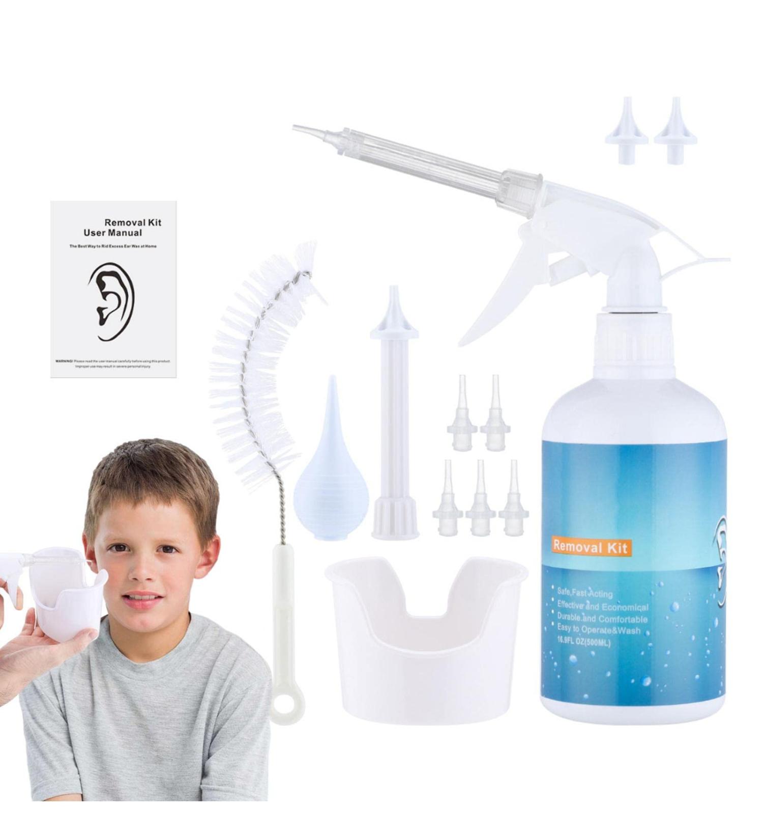 Ear Wax Water Cleaner Kit with Disposable Tips for Men and Women - Ear Irrigation Solution - Buy Online on GoSupps.com