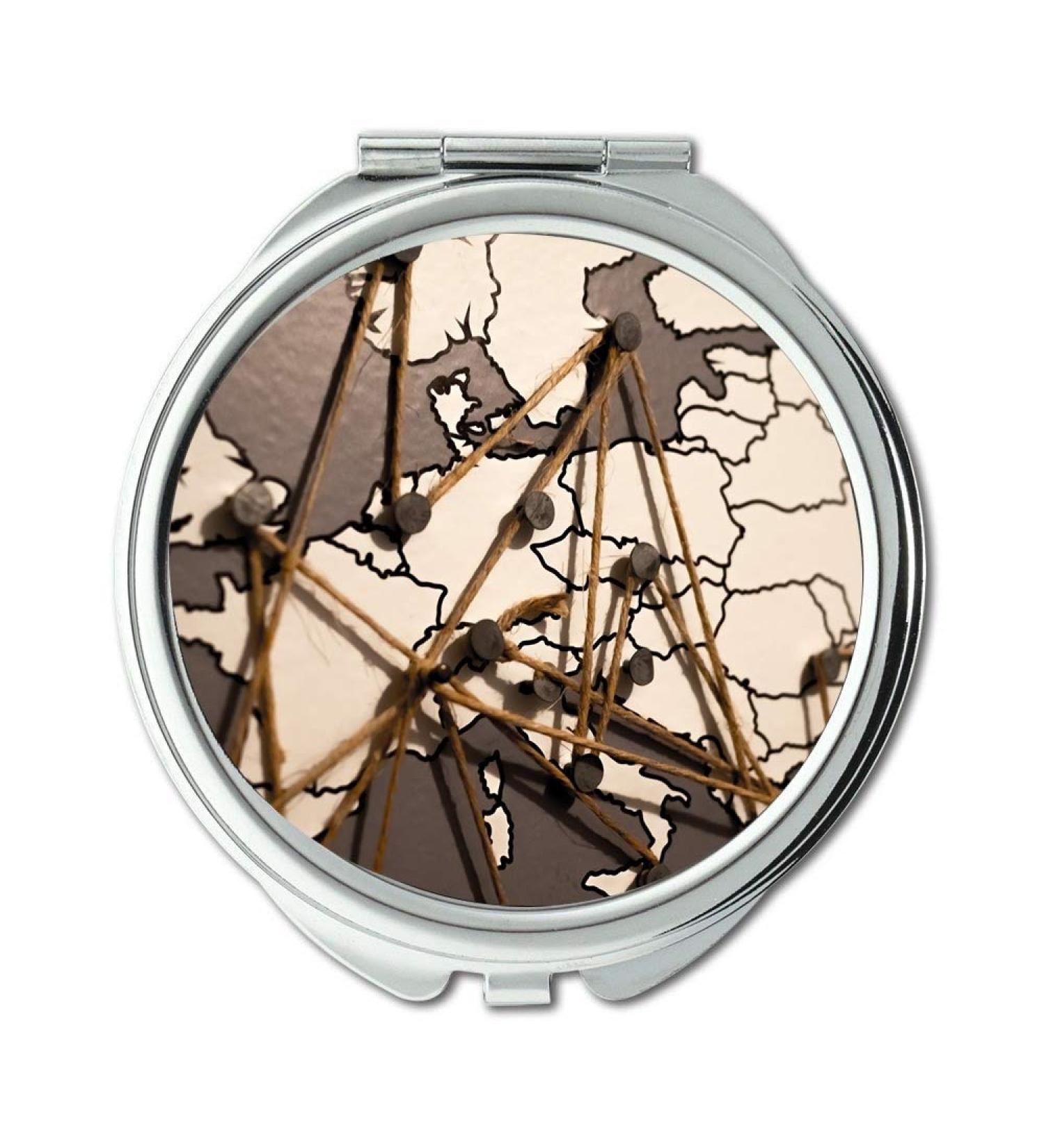 YENDOSTEEN Mirror Travel Mirror Map Wallpaper map of the world pocket mirror portable mirror - Buy Online on GoSupps.com