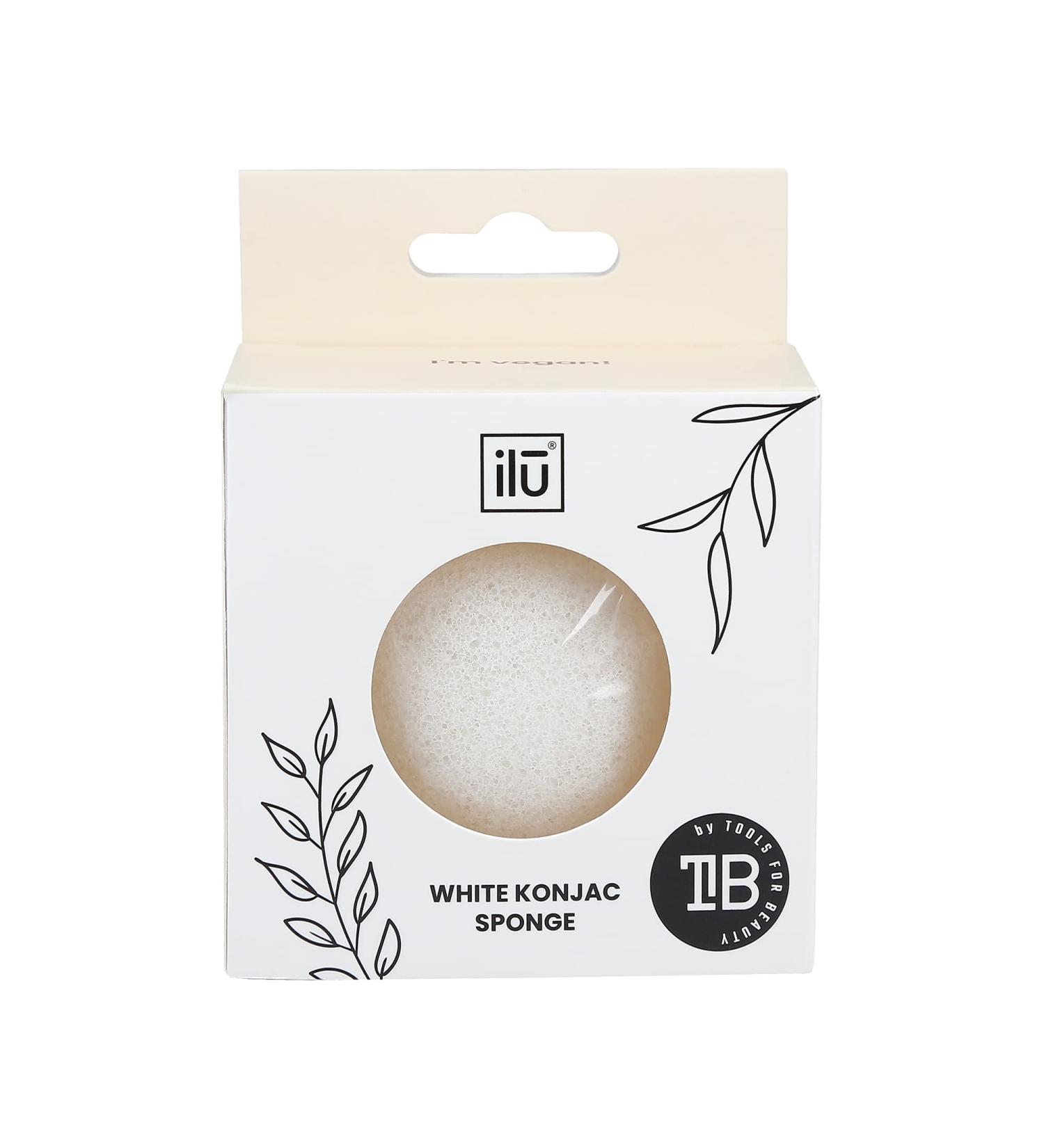 Buy ILU MU ACC Konjac Sponge White Natural Facial Cleanser for Glowing Skin | Free Worldwide Shipping - Buy Online on GoSupps.com