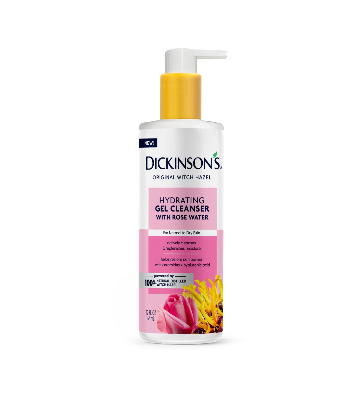 Dickinson's Original Witch Hazel Hydrating Gel Cleanser with Rose Water - 12 Fl Oz | Shop Internationally for Healthy Skin - Buy Online on GoSupps.com
