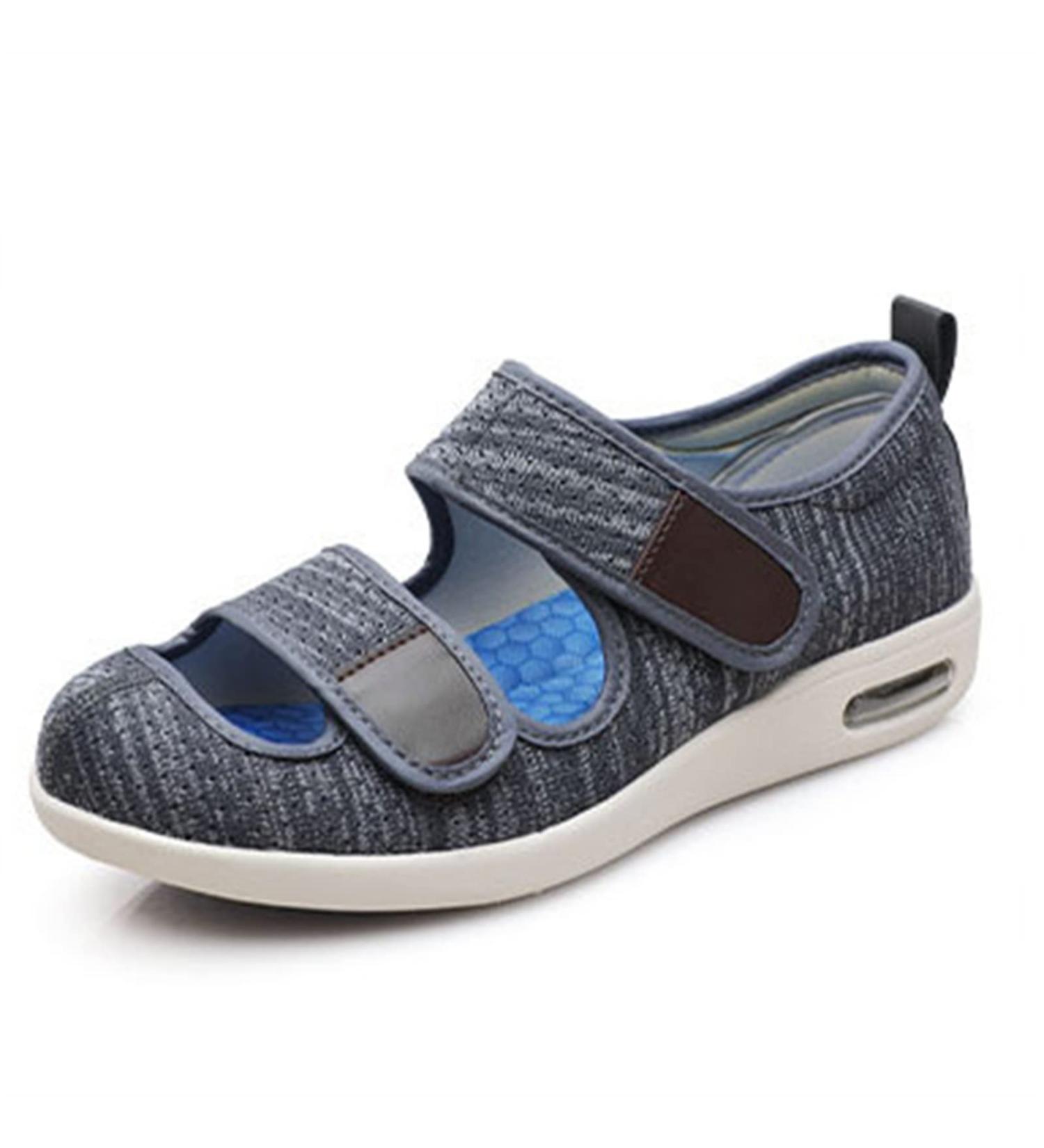 Yytcsjz Women's Summer Adjustable Diabetic Shoes - Grey, Extra Wide Orthopedic Shoes for Swollen Feet, Edema & Diabetic Elderly - 26.5cm - Buy Online on GoSupps.com
