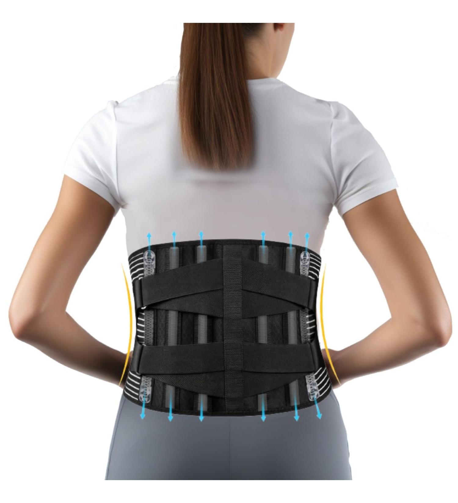 Adjustable Back Brace for Lower Back Pain Relief - Support Belt for Men & Women | Herniated Disc Scoliosis & Sciatica Relief (Medium - Buy Online on GoSupps.com