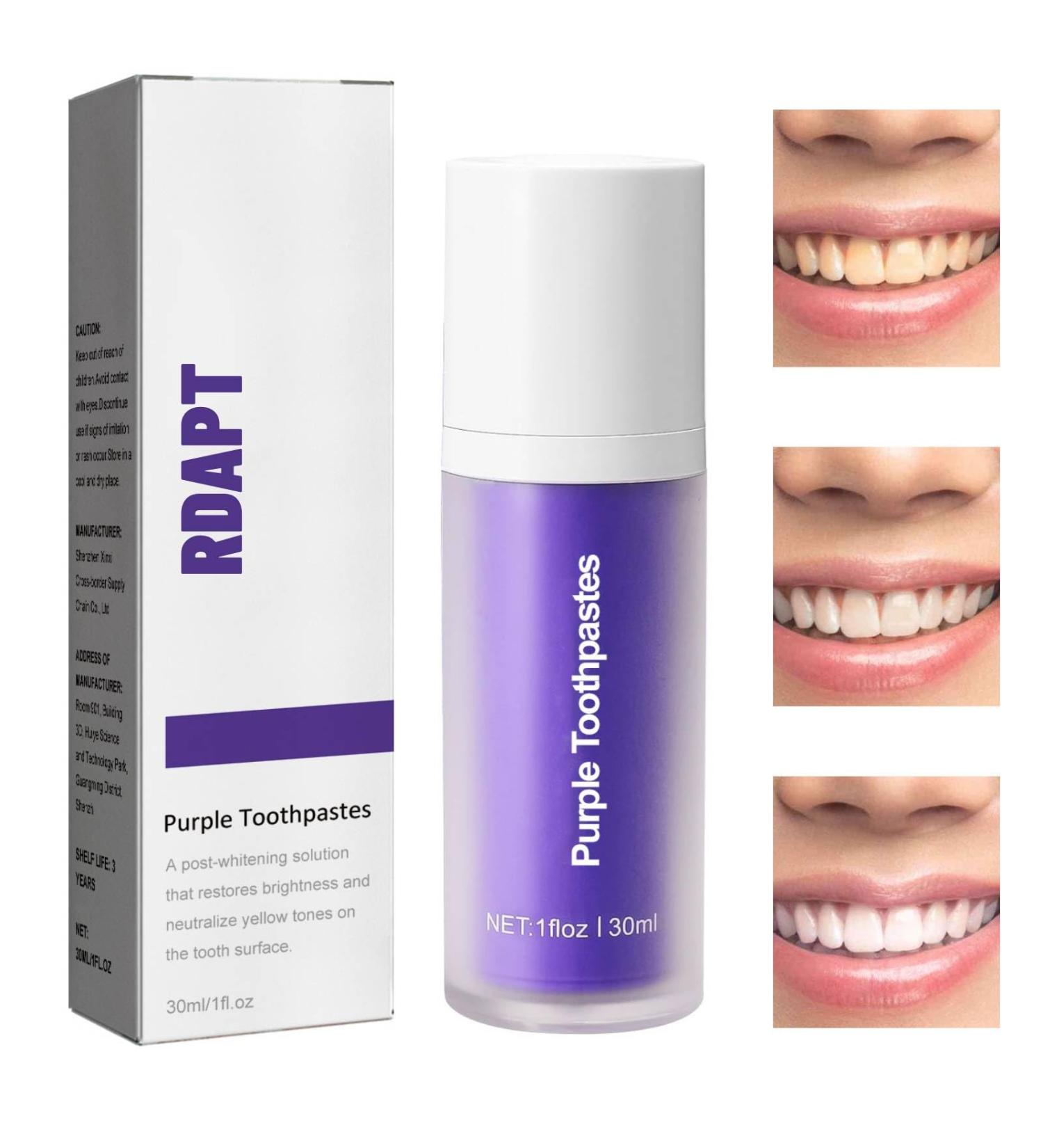 Purple Toothpaste for Teeth Whitening - Stain Removal & Colour Corrector | Boost Your Smile - Buy Online on GoSupps.com