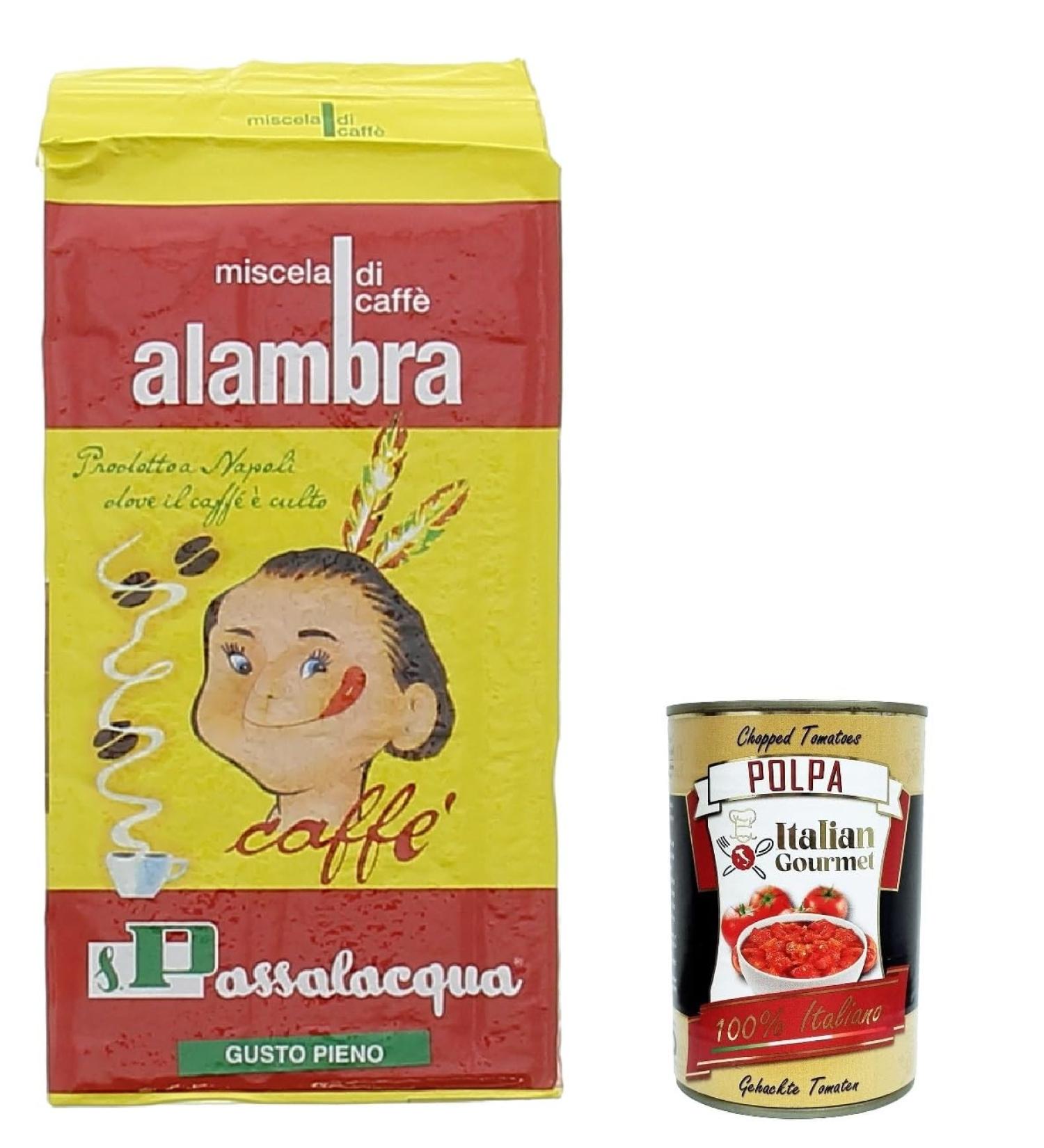 Passalacqua Alambra Lot of 8 Italian ground coffees 250 g + Italian Gourmet Pulp 400 g - Buy Online on GoSupps.com