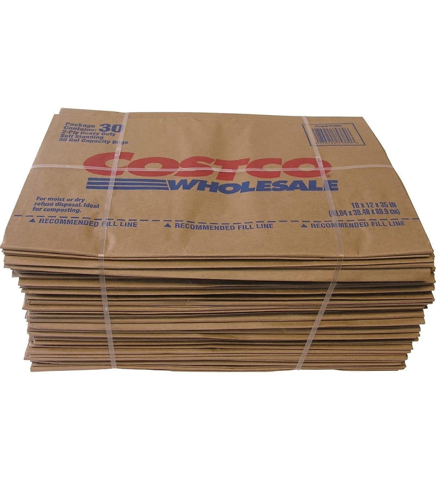 30 Gal. Lawn and Leaf 2-Ply Heavy-Duty, Self Standing Yard Waste Compost Paper Bags Disposal - 30 Count