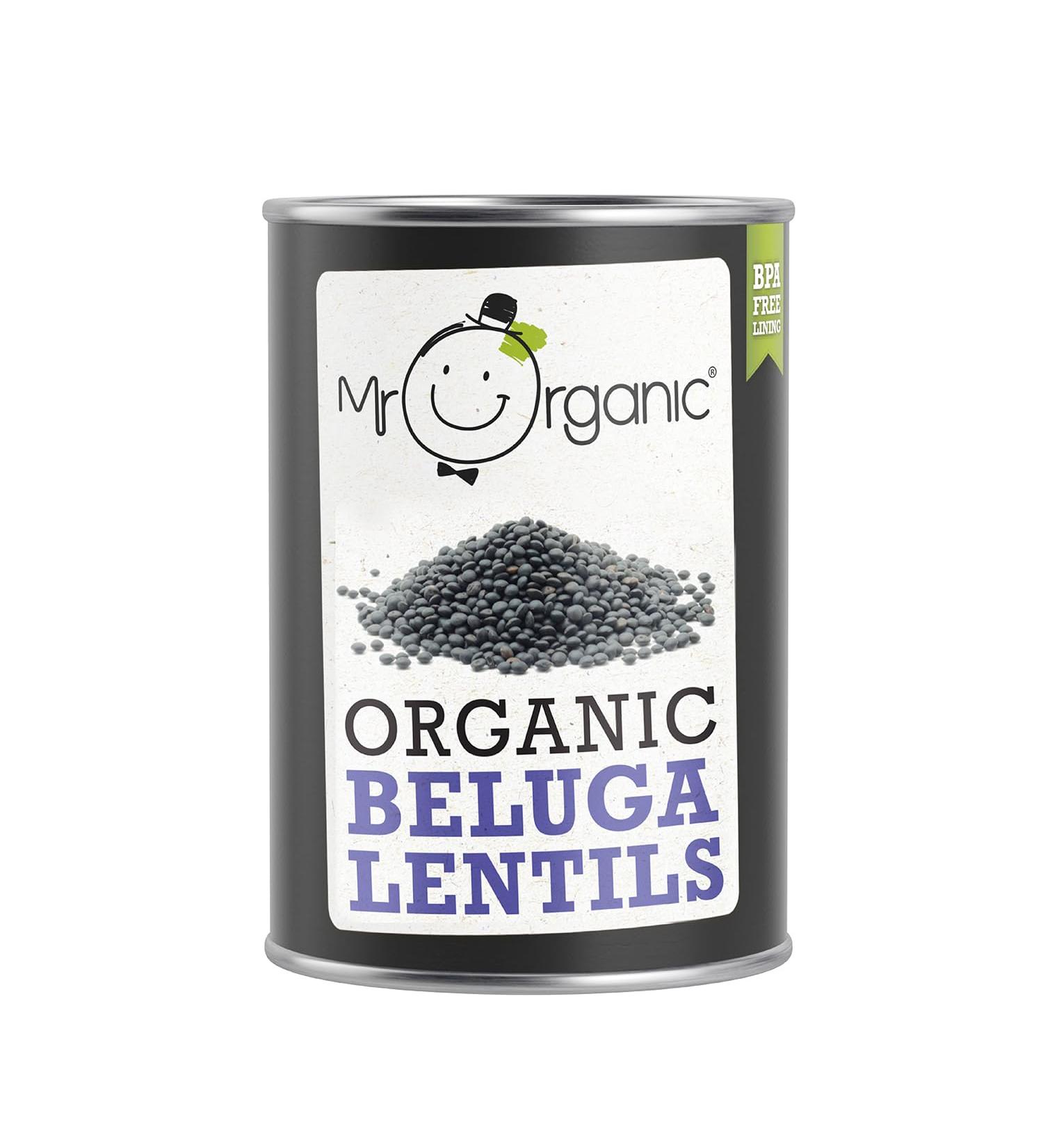 Mr Organic Beluga Lentils 400g - Non GMO, Preservative-Free, Vegan - Ideal for Home Cooking - Buy Online on GoSupps.com